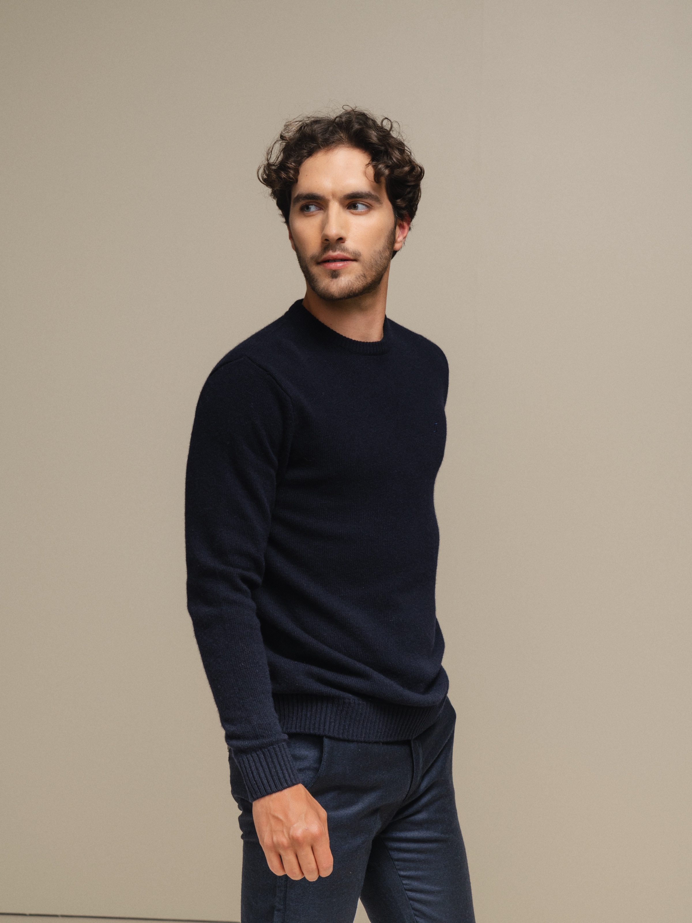 Camisola de malha grossa Azul-marinho-4