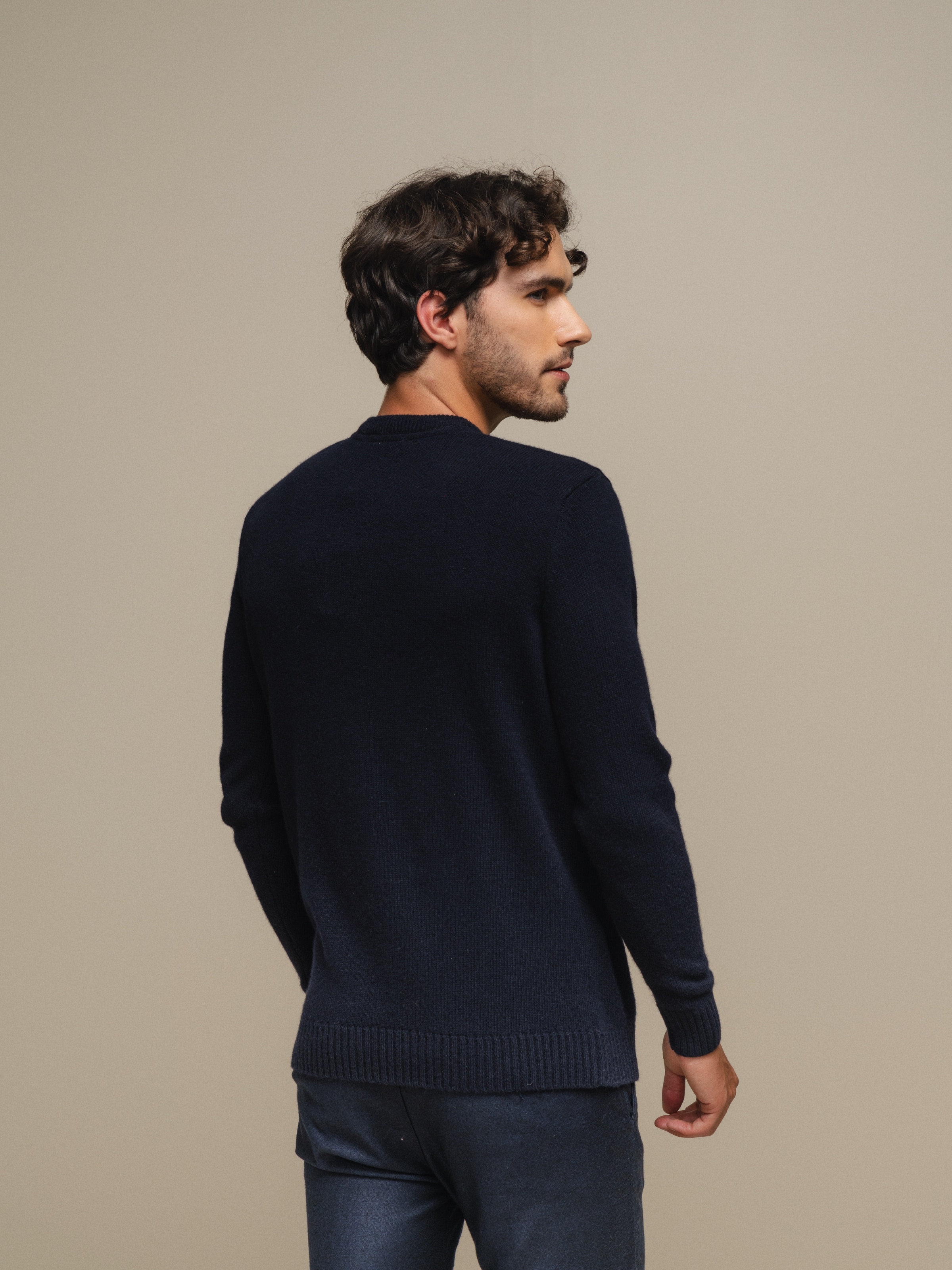 Camisola de malha grossa Azul-marinho-6