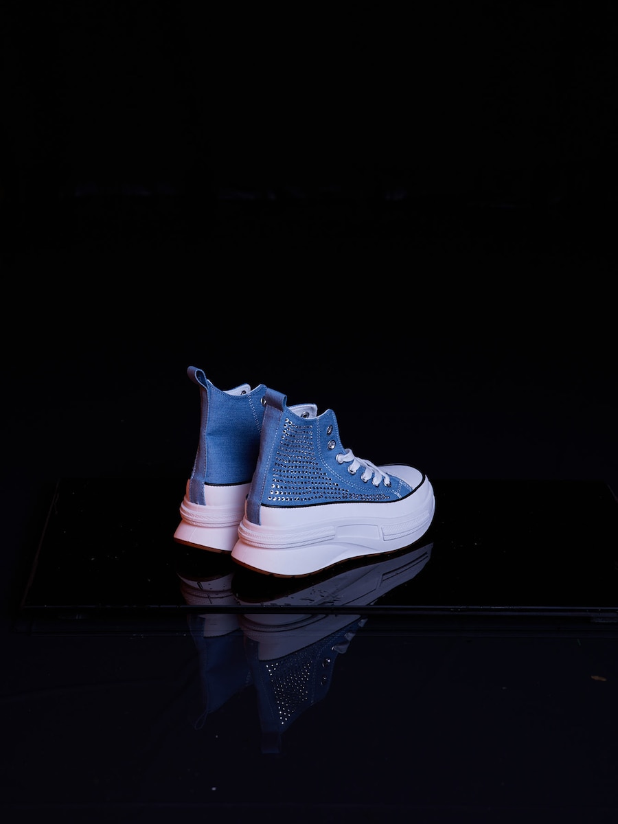 Sapatilhas de ganga com aplicações brilhantes Azul-4