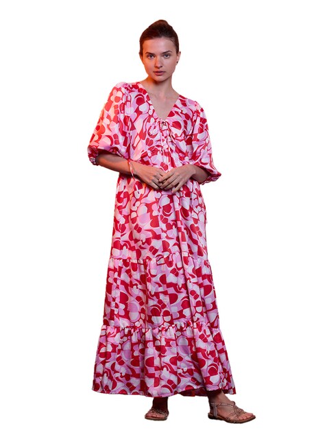Imagem 0 de Vestido acetinado com abertura nas costas
