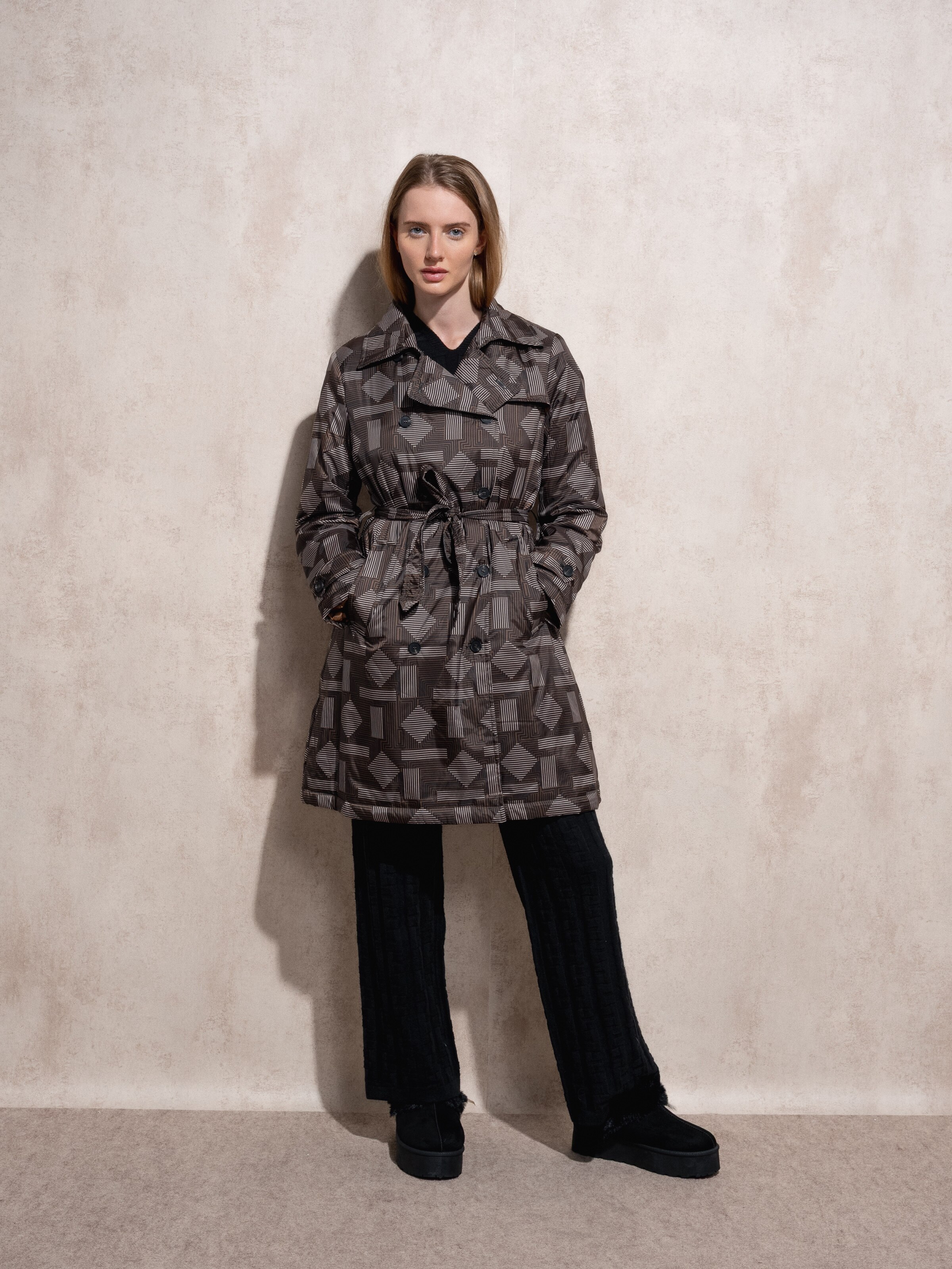 Trench estampada alcochoada Multicolor-2