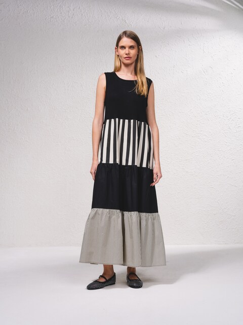 Imagem 0 de Vestido comprido com estampados em contraste