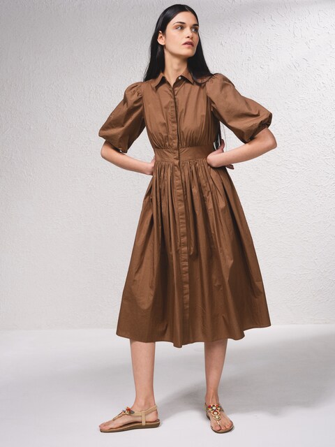 Imagem 0 de Vestido midi com fecho de botões à frente