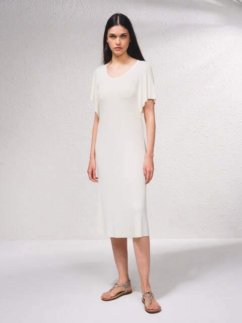 Imagem 0 de Vestido midi em malha canelada