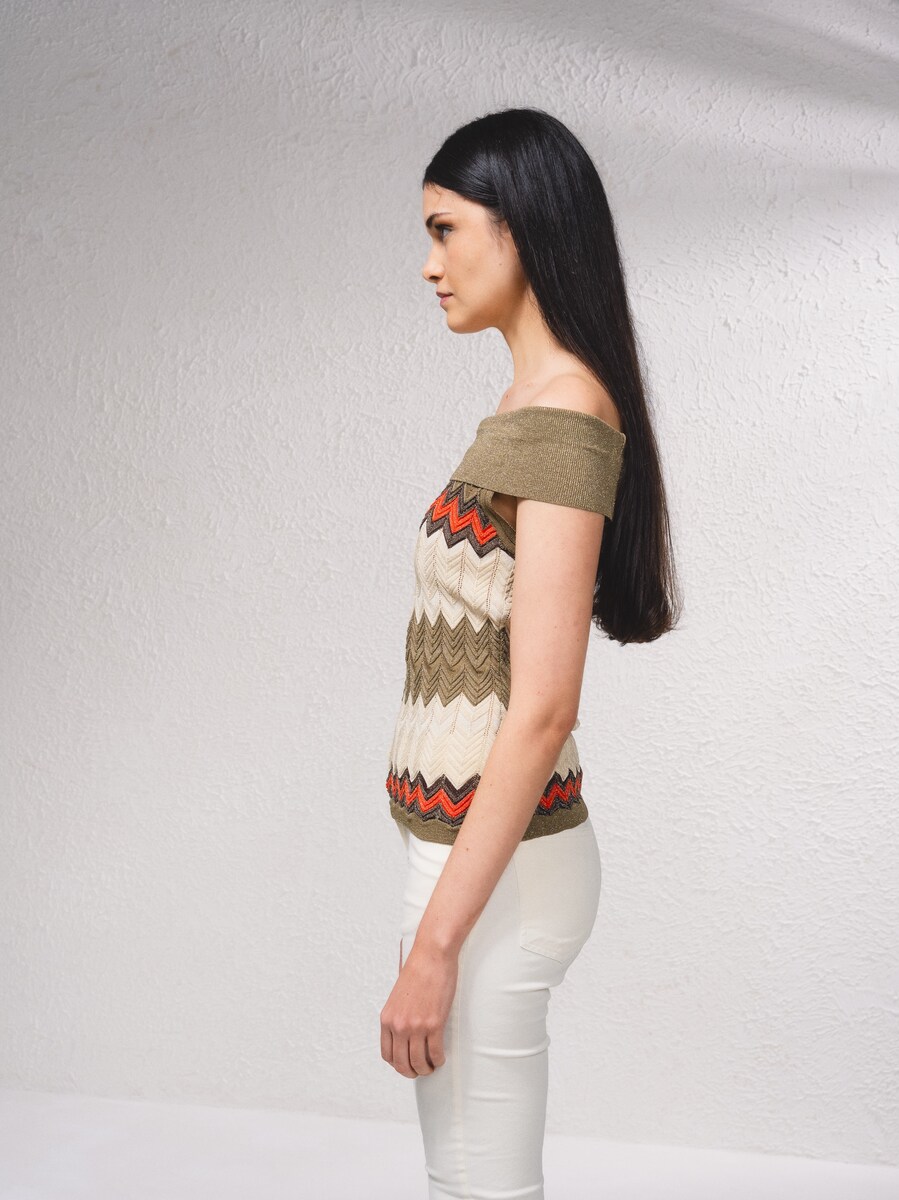 Camisola com mistura de lurex Caqui-4