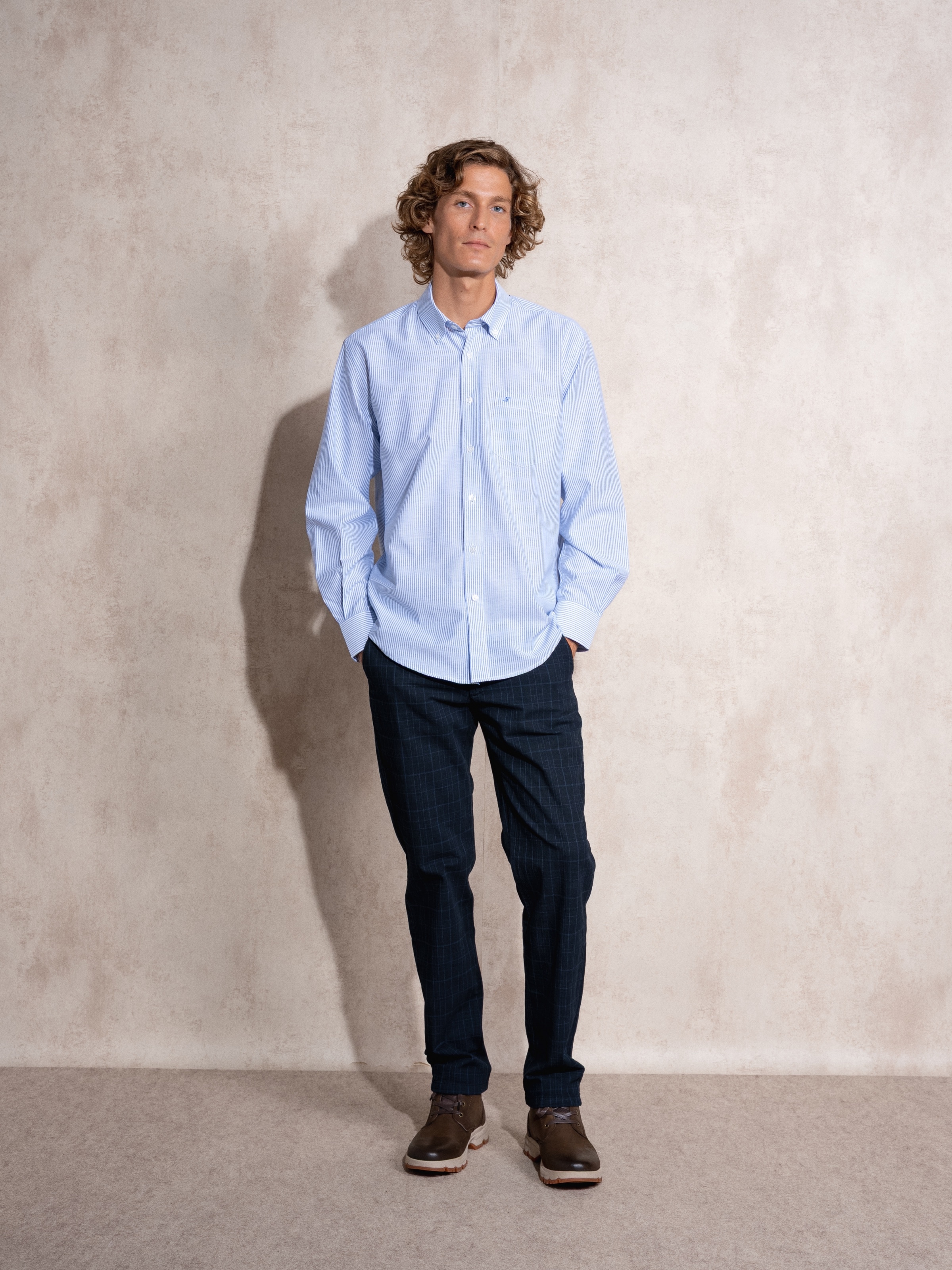 Camisa às riscas Azul-3