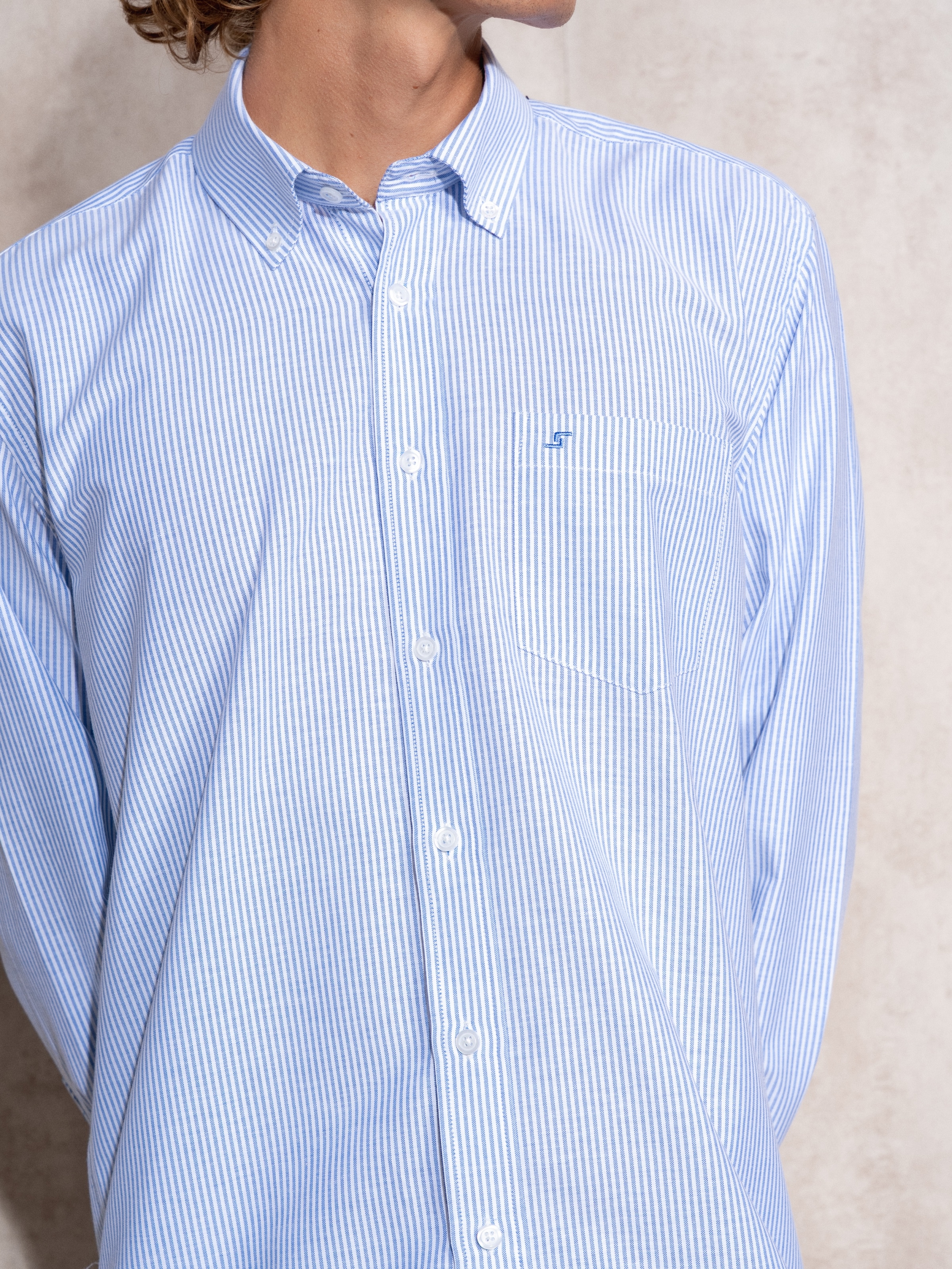 Camisa às riscas Azul-5