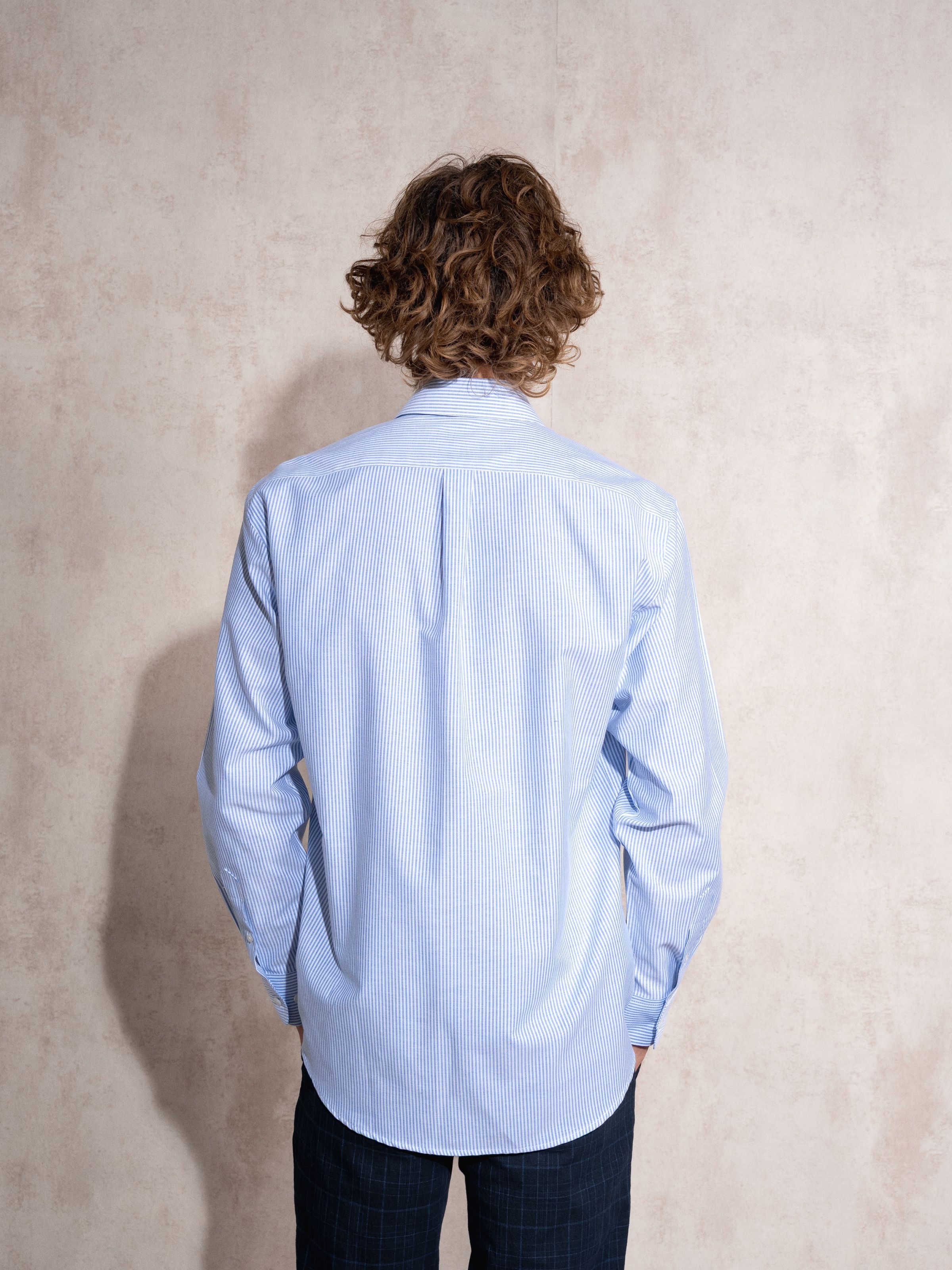 Camisa às riscas Azul-6