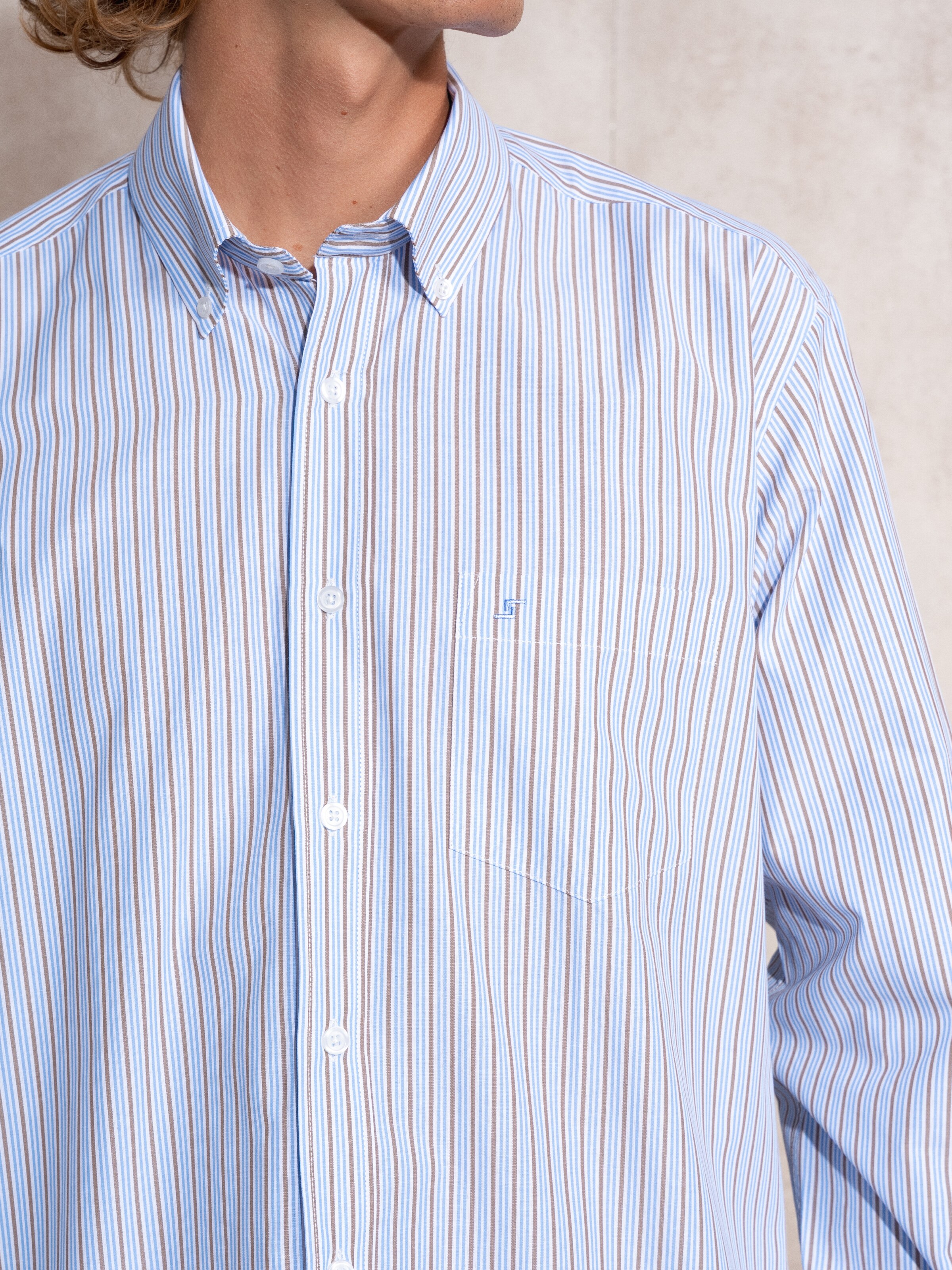 Camisa às riscas Azul-5
