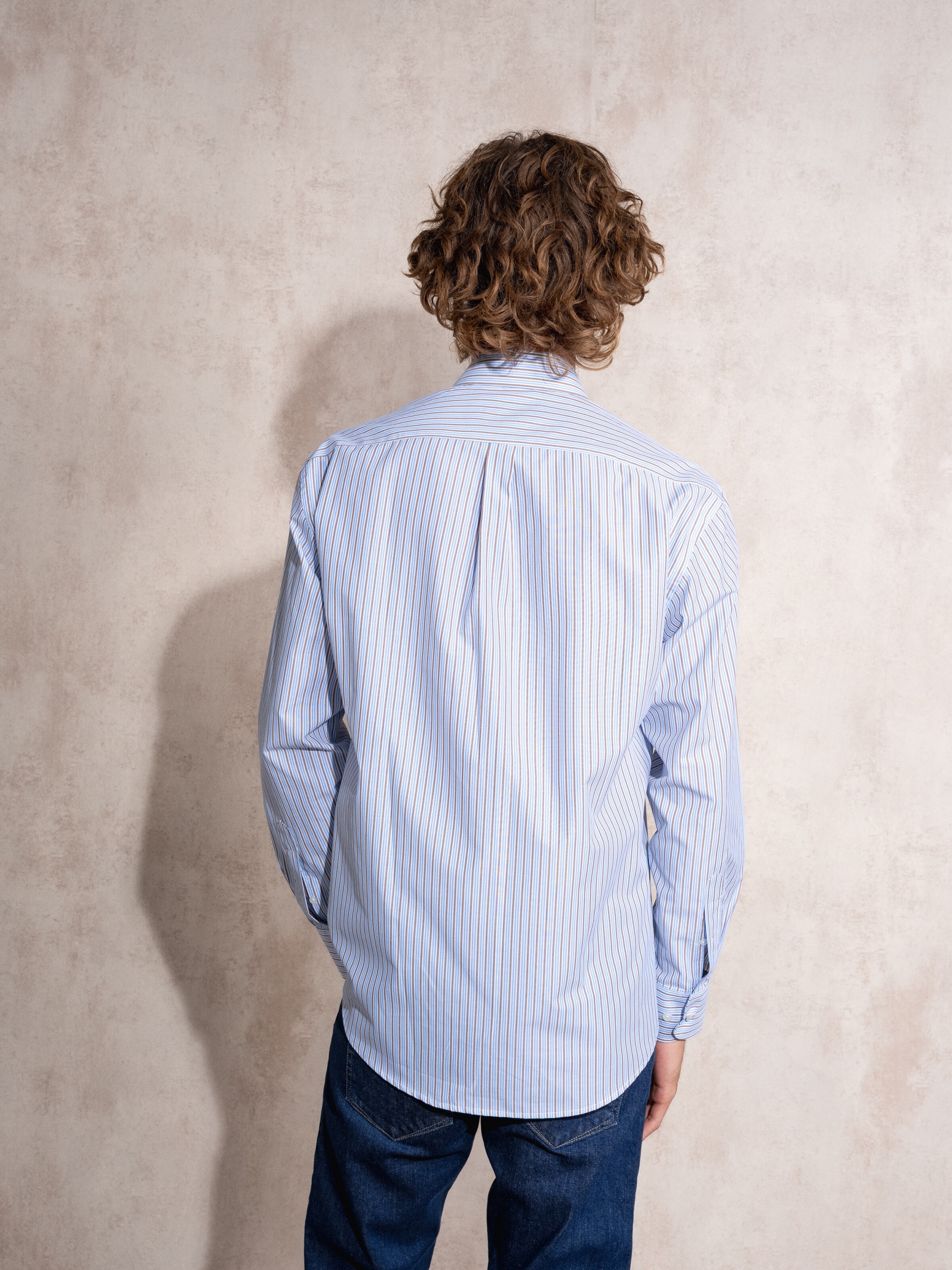 Camisa às riscas Azul-6