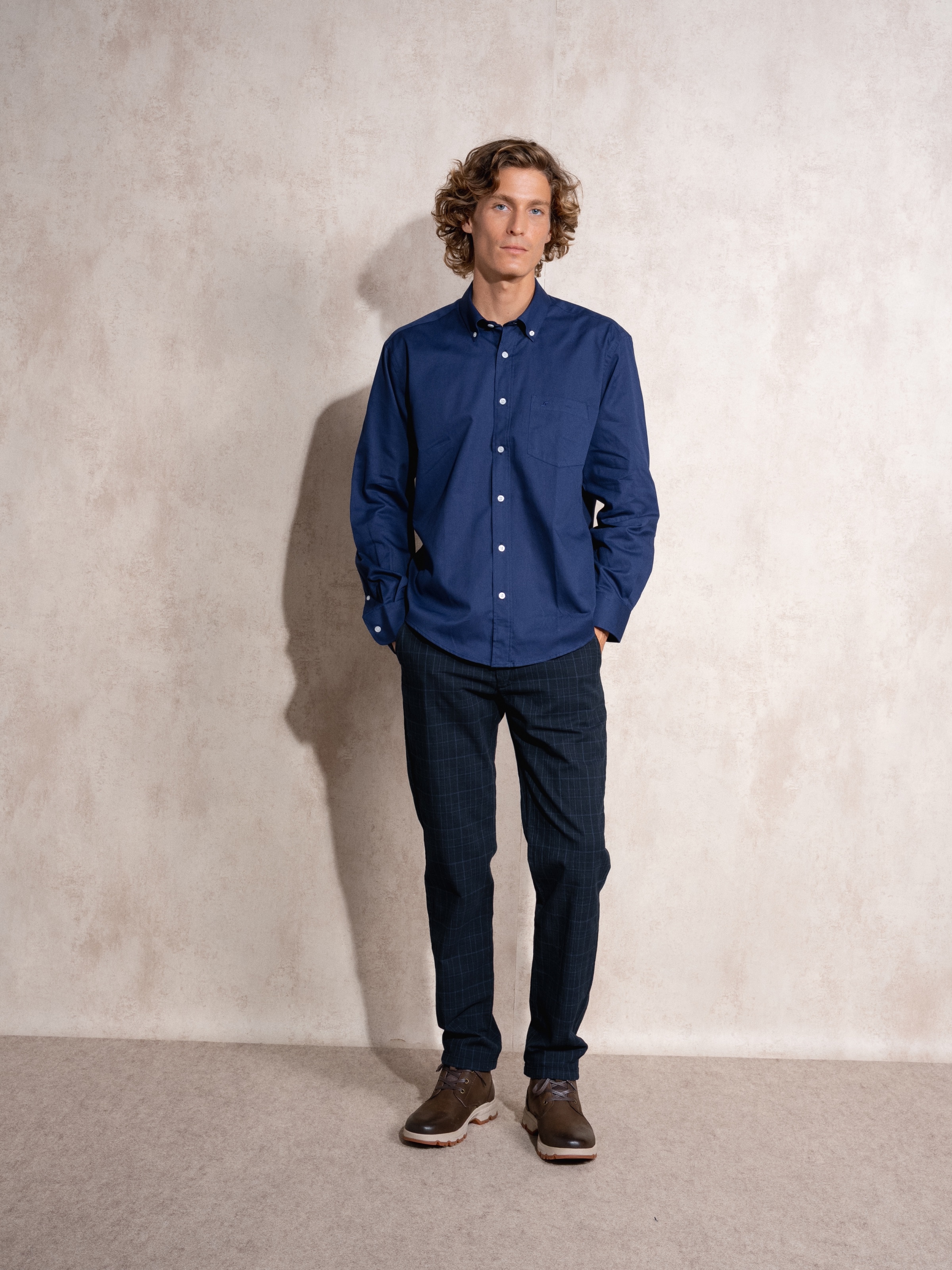 Camisa de popelina Azul-marinho-2