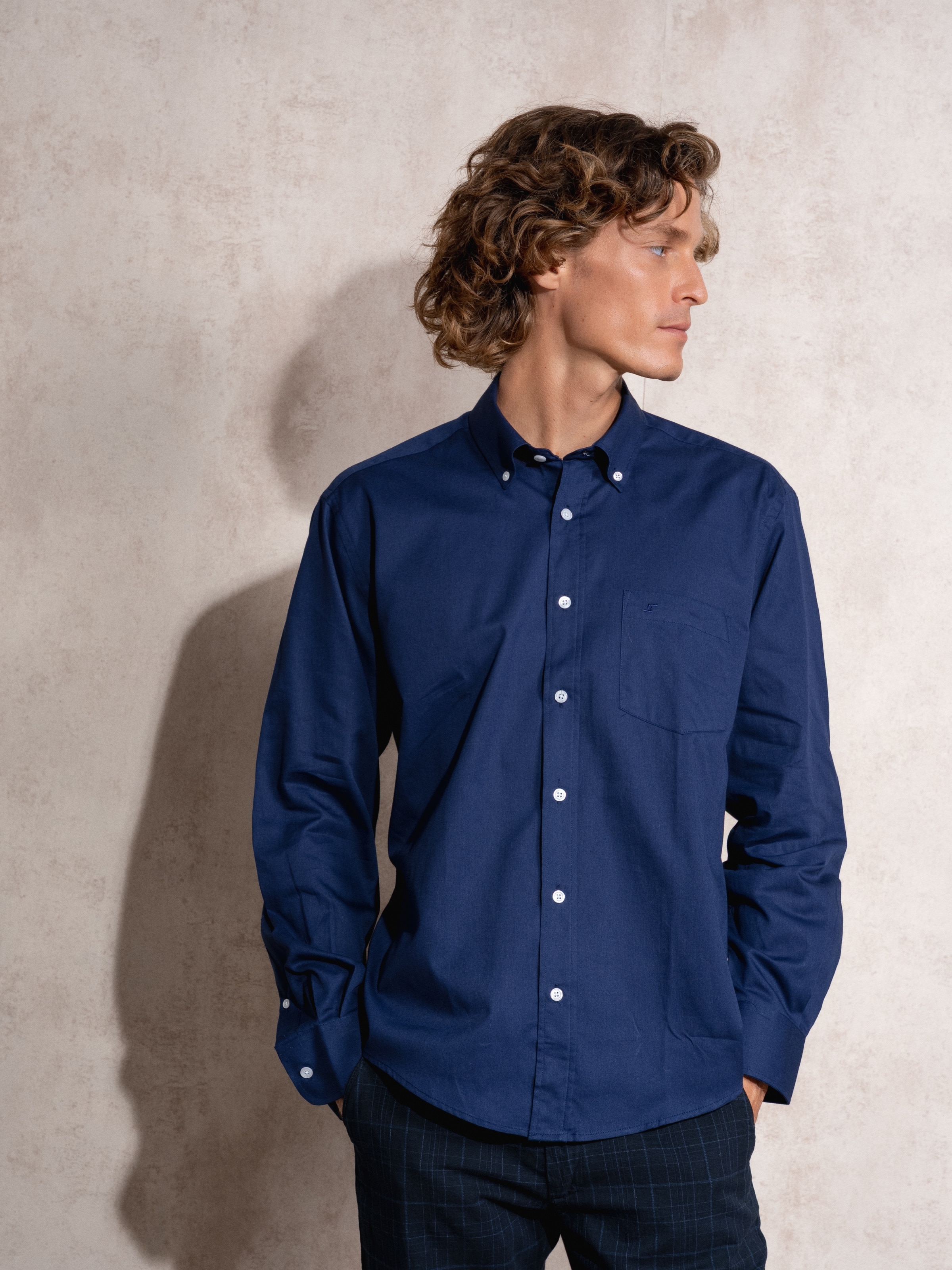 Camisa de popelina Azul-marinho-3