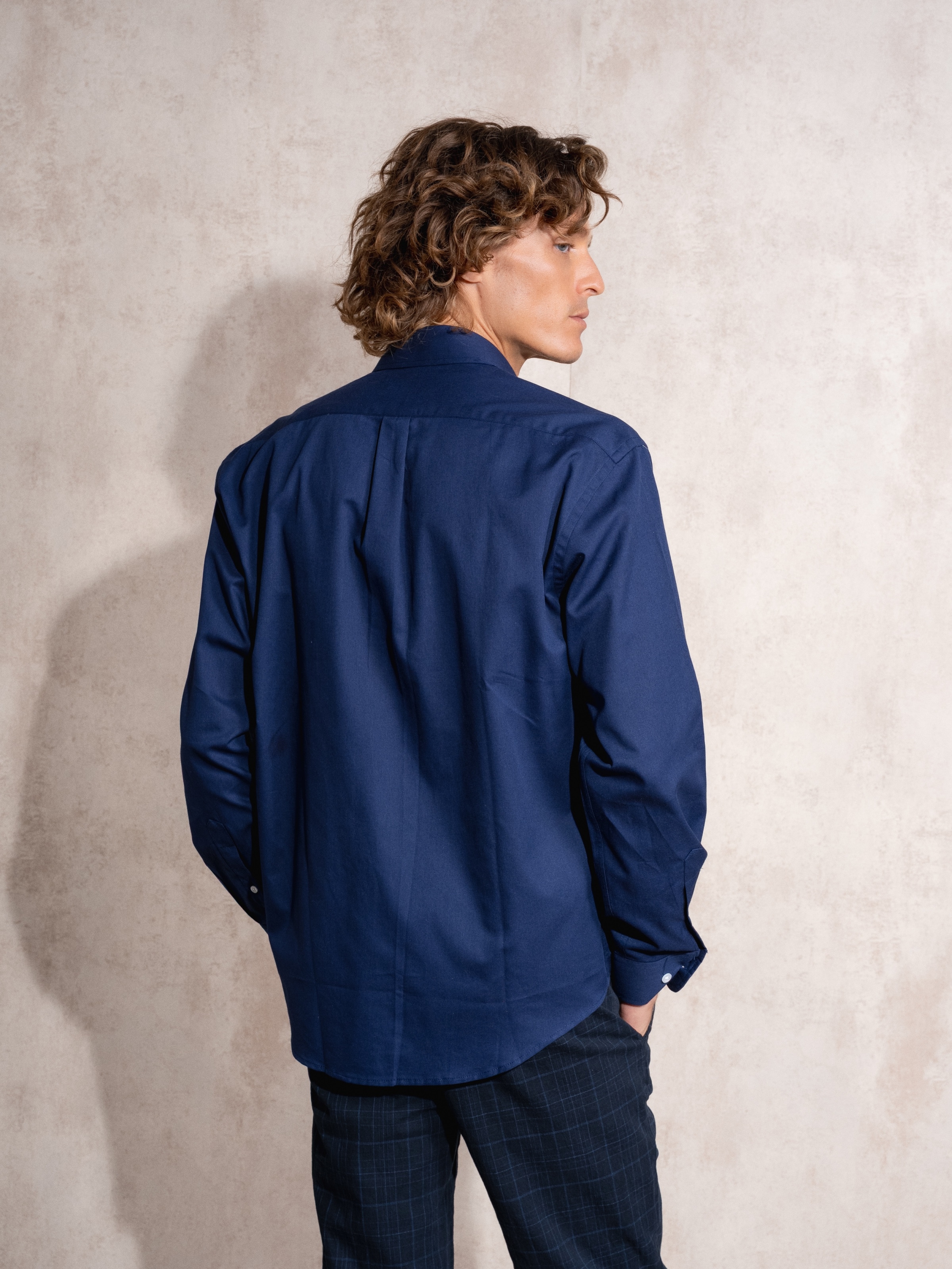 Camisa de popelina Azul-marinho-6