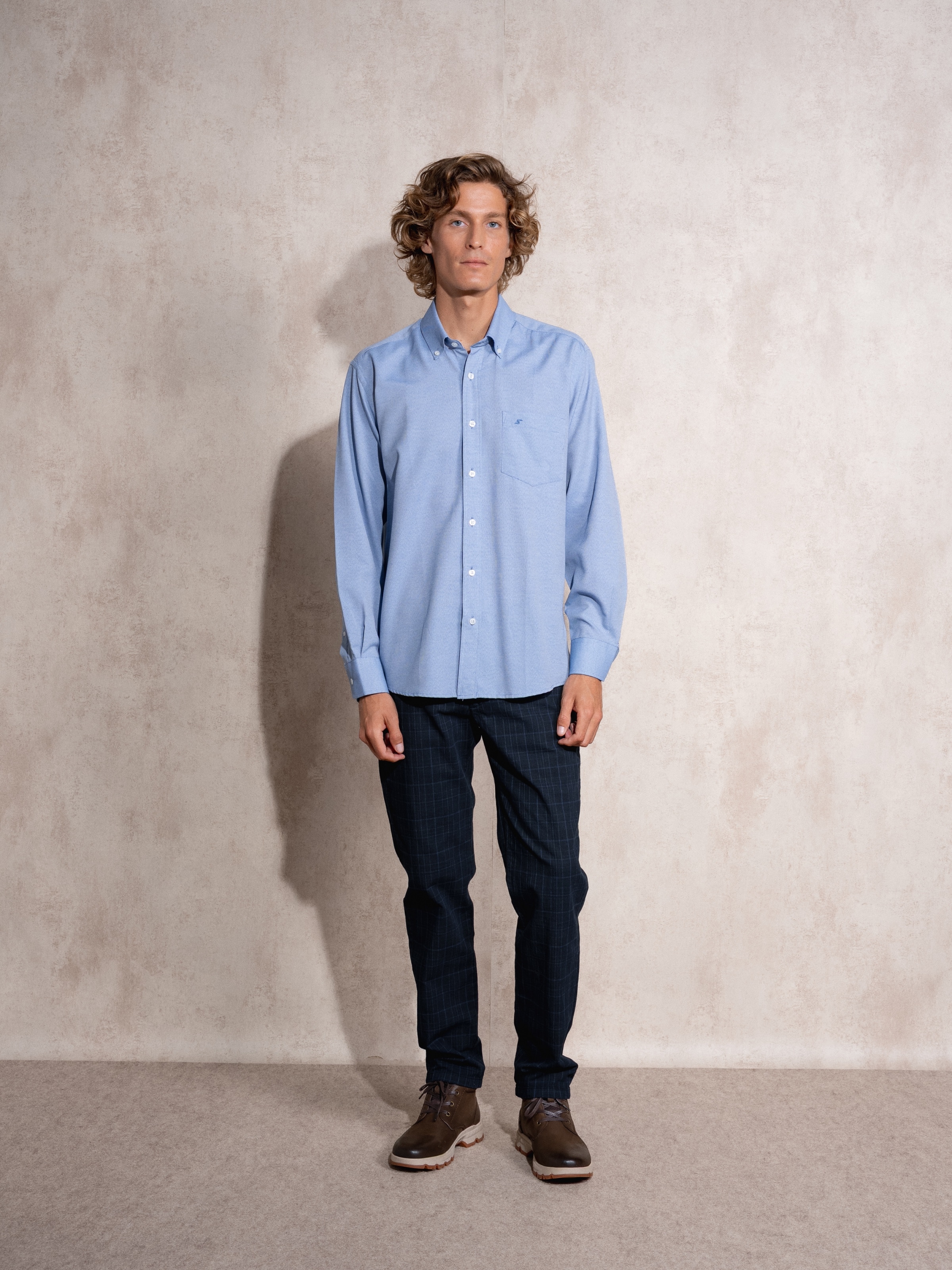 Camisa oxford Azul-2