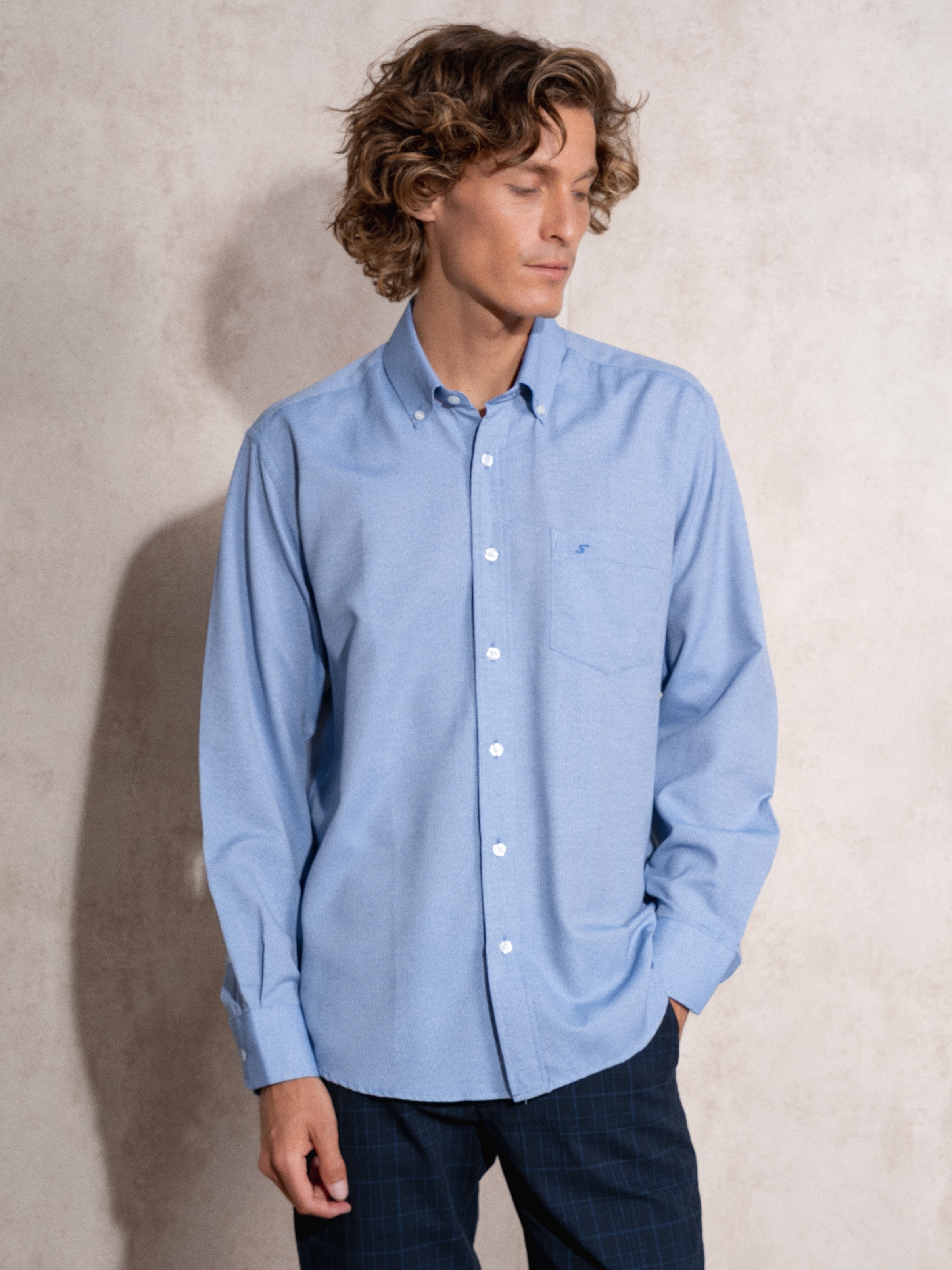 Camisa oxford Azul-3