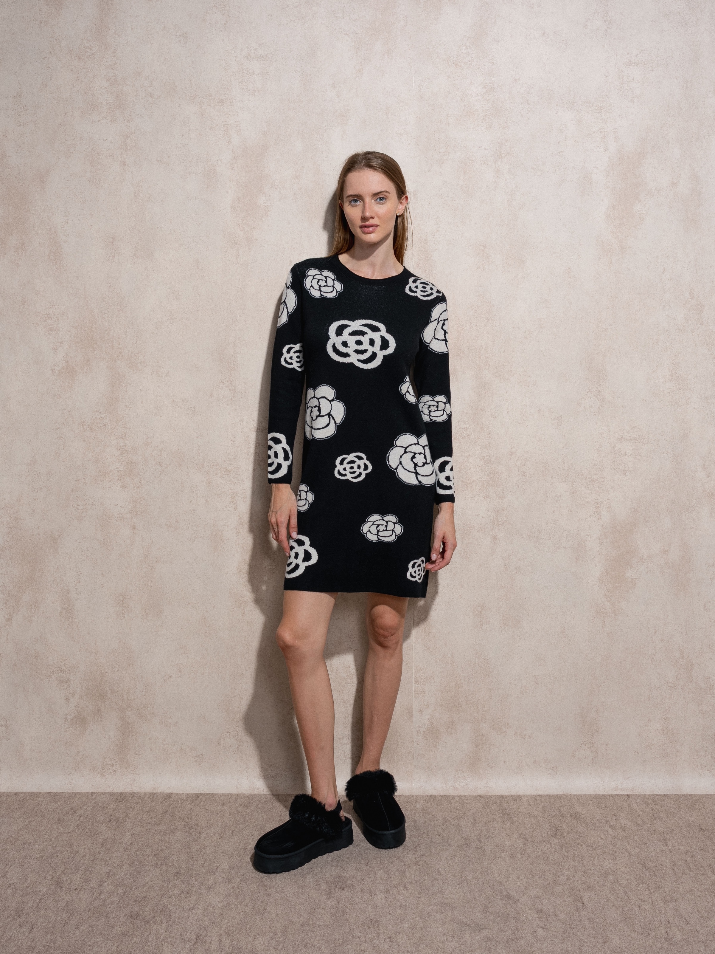 Imagem 0 de Vestido com padrão em malha