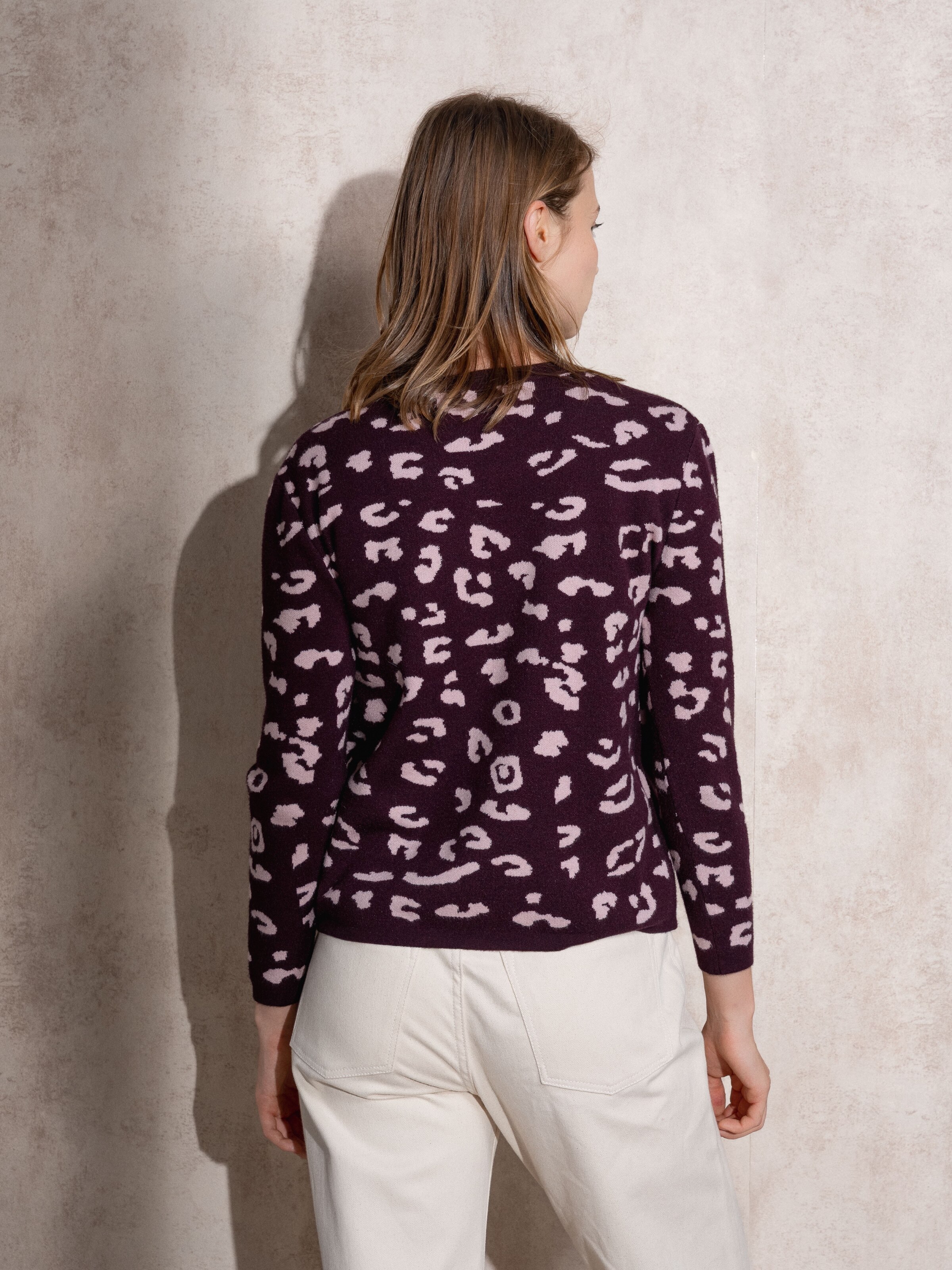 Casaco de malha com jacquard Vermelho-5