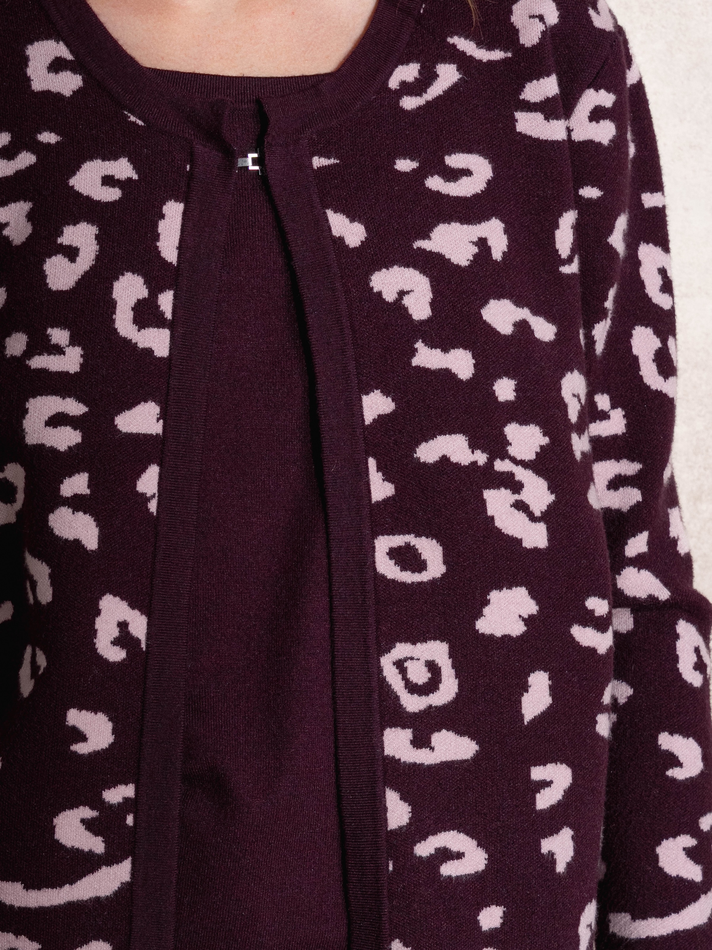 Casaco de malha com jacquard Vermelho-6