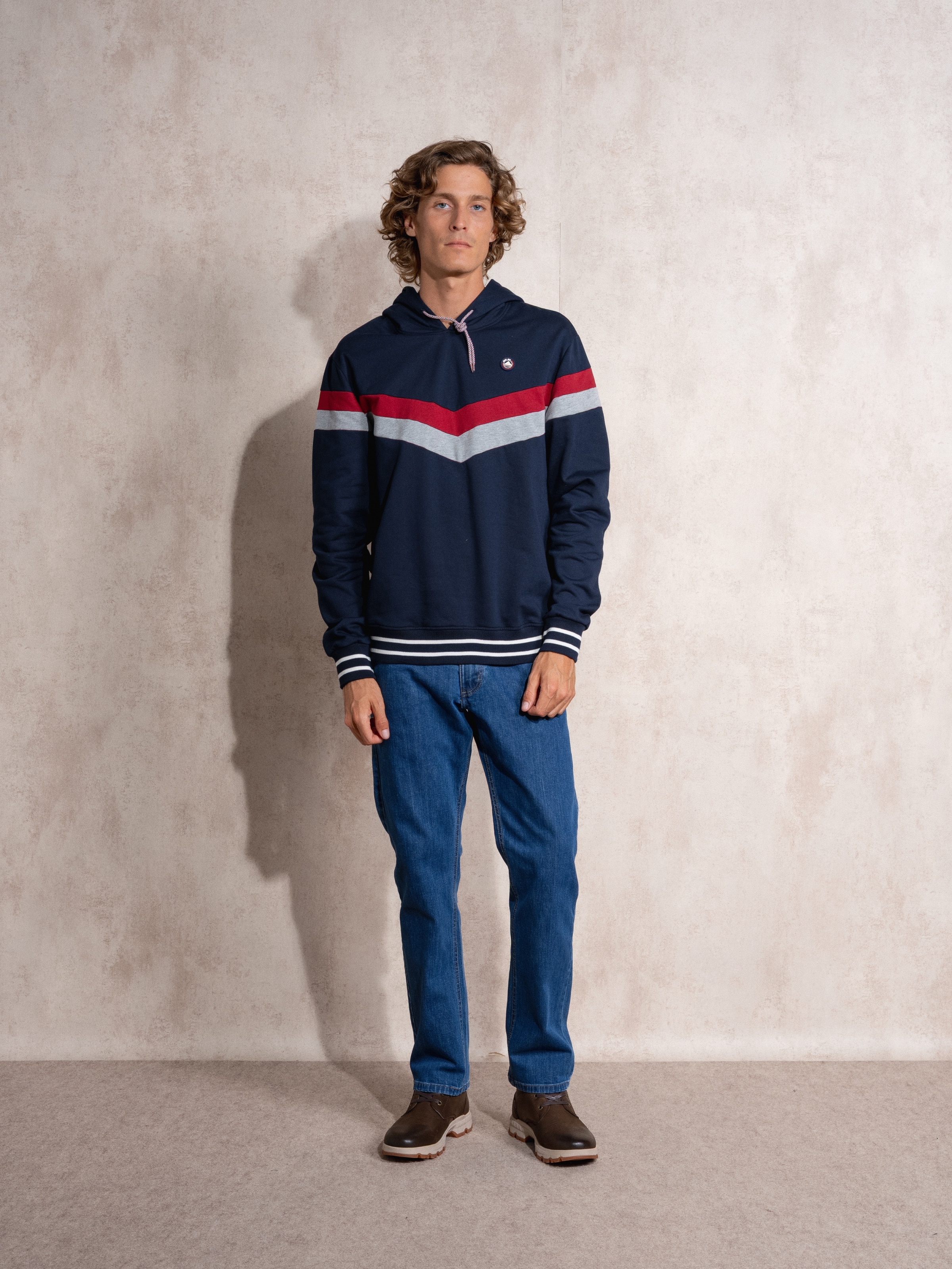 Polo piquet com gola reta e textura perfurada Azul-marinho-2