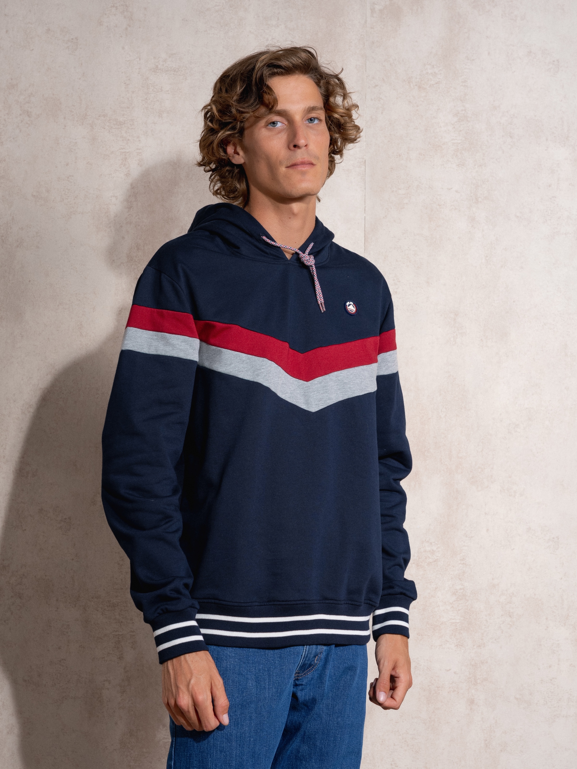 Polo piquet com gola reta e textura perfurada Azul-marinho-3