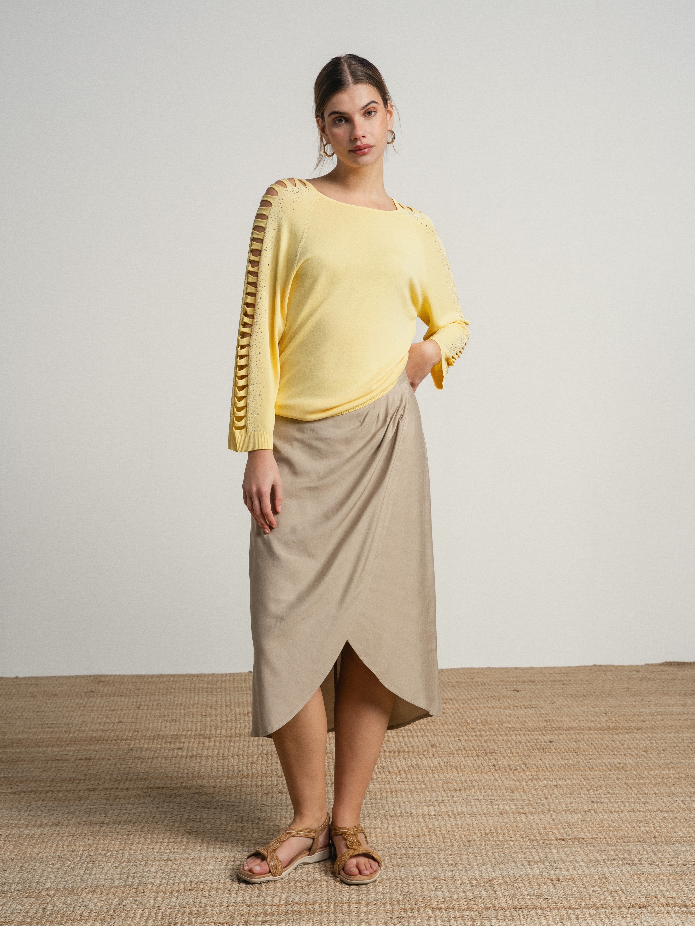 Saia Midi Bege-2