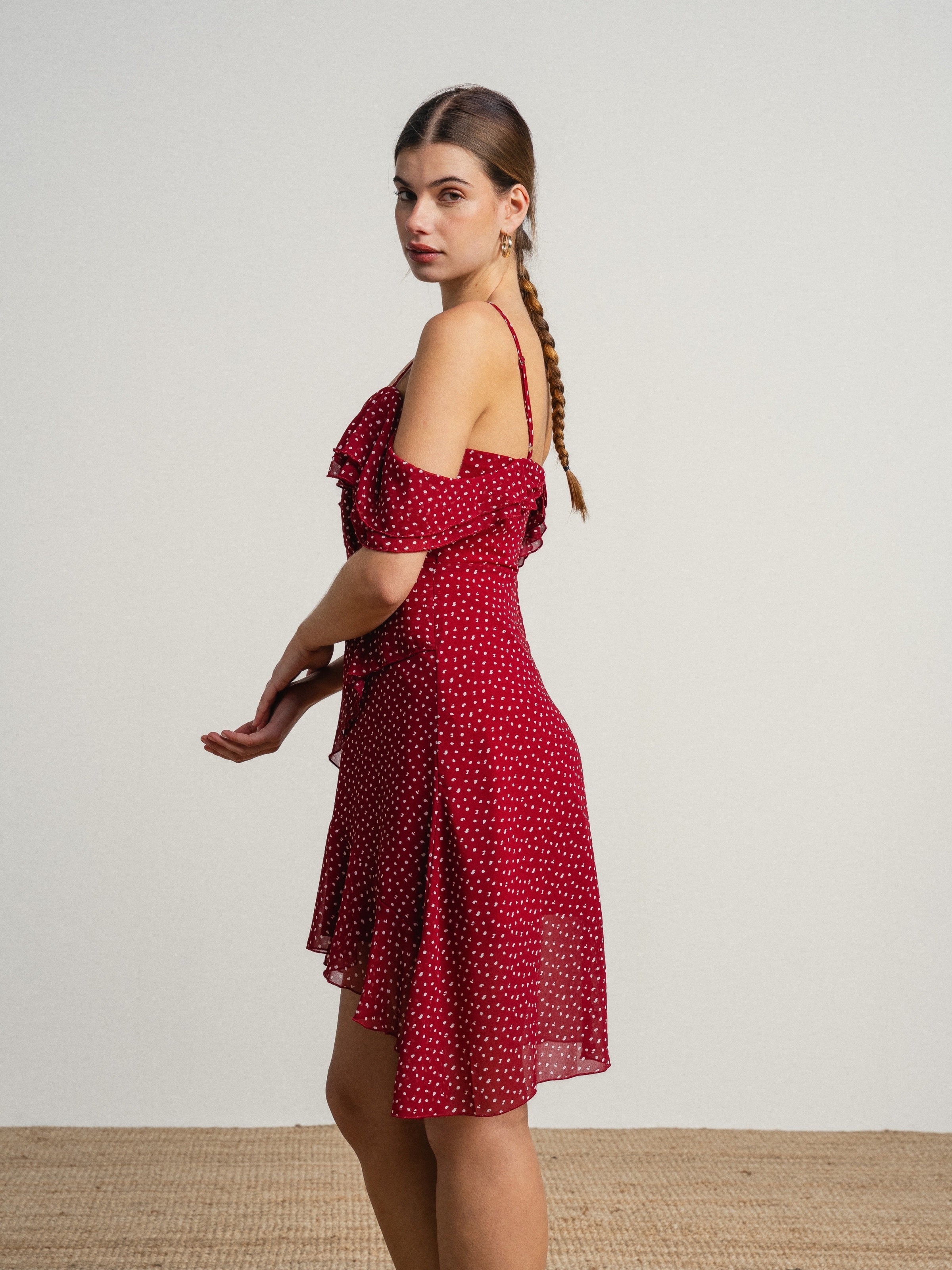 Vestido as bolinhas Vermelho-5