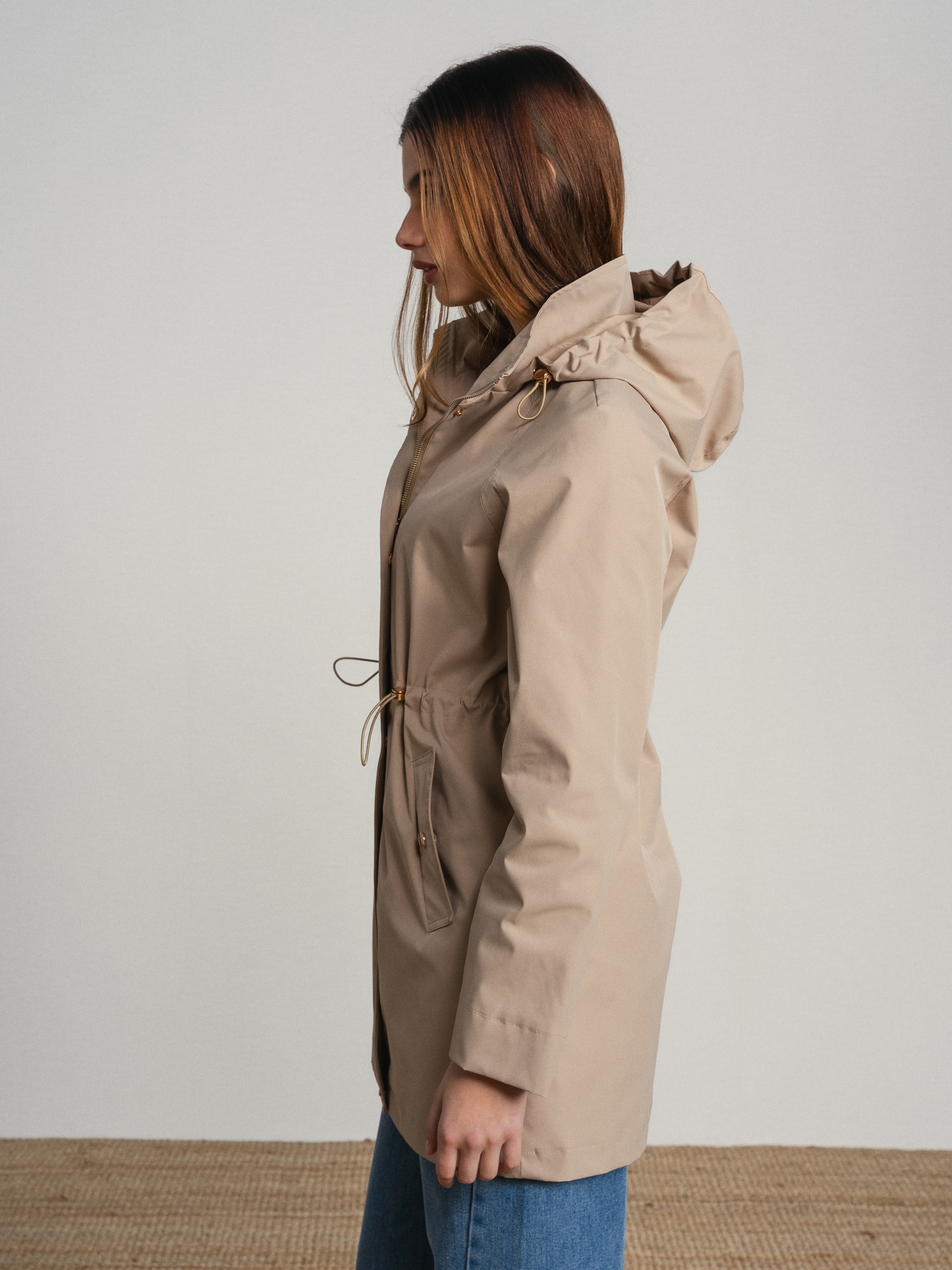 Parka com capuz Bege-4