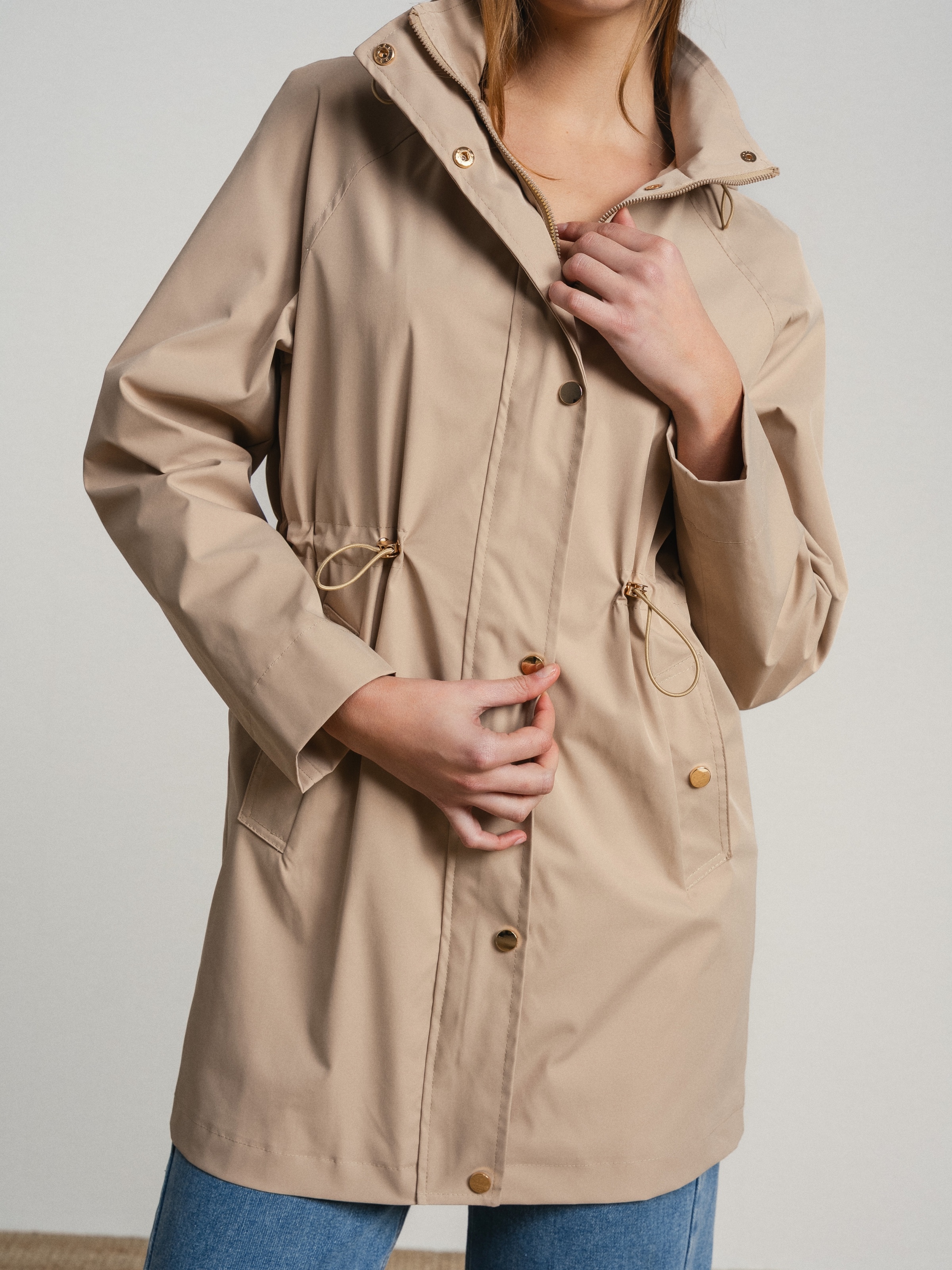 Parka com capuz Bege-5