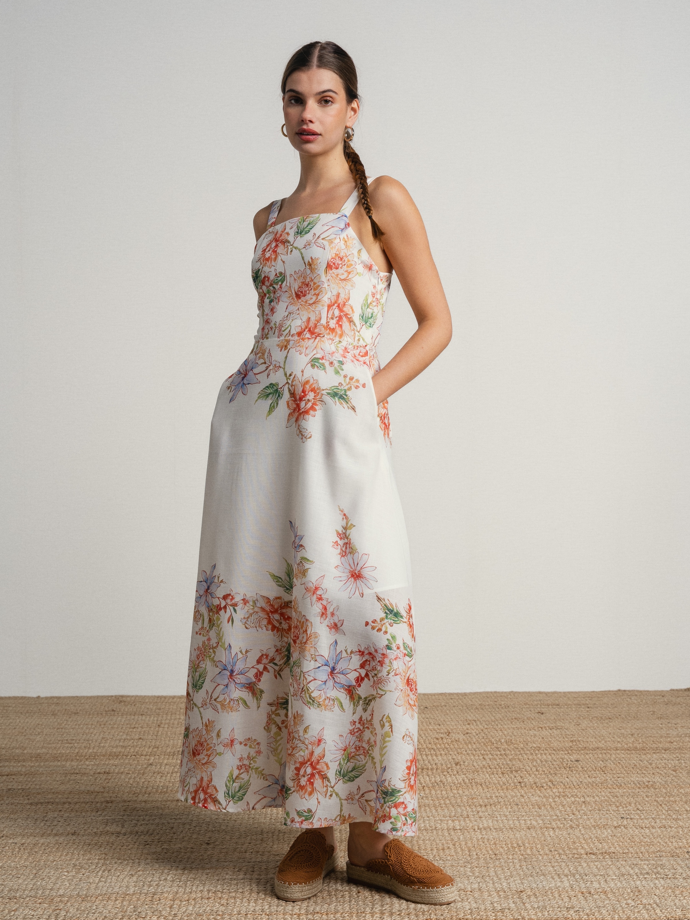 Imagem 0 de Vestido de alças finas com estampado