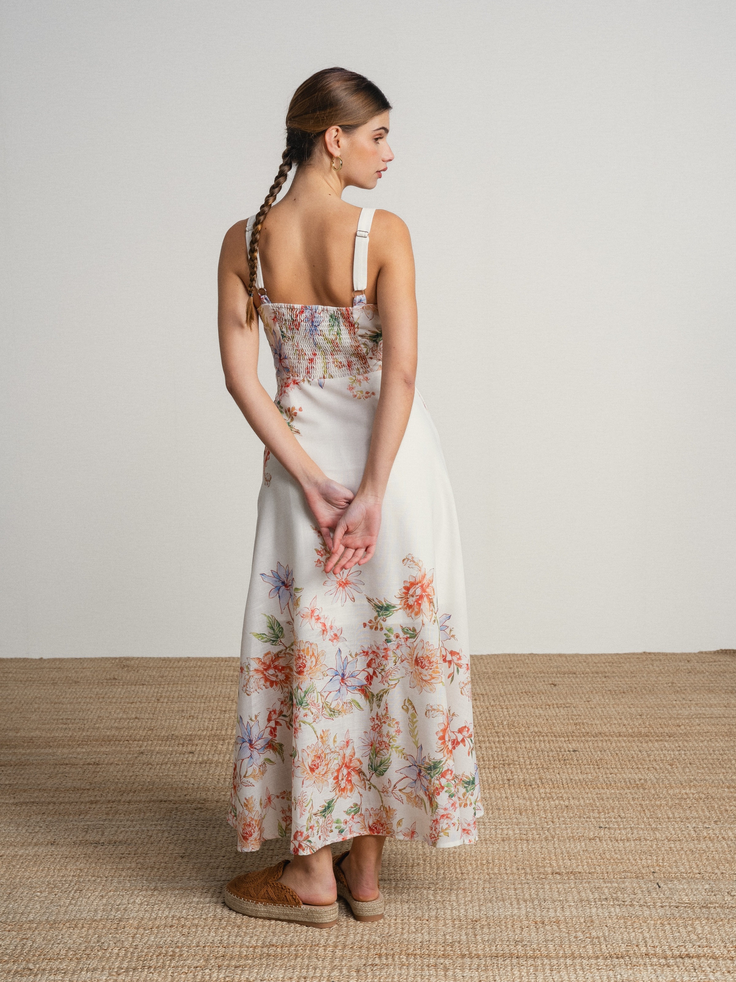 Vestido de alças finas com estampado Multicolor-4