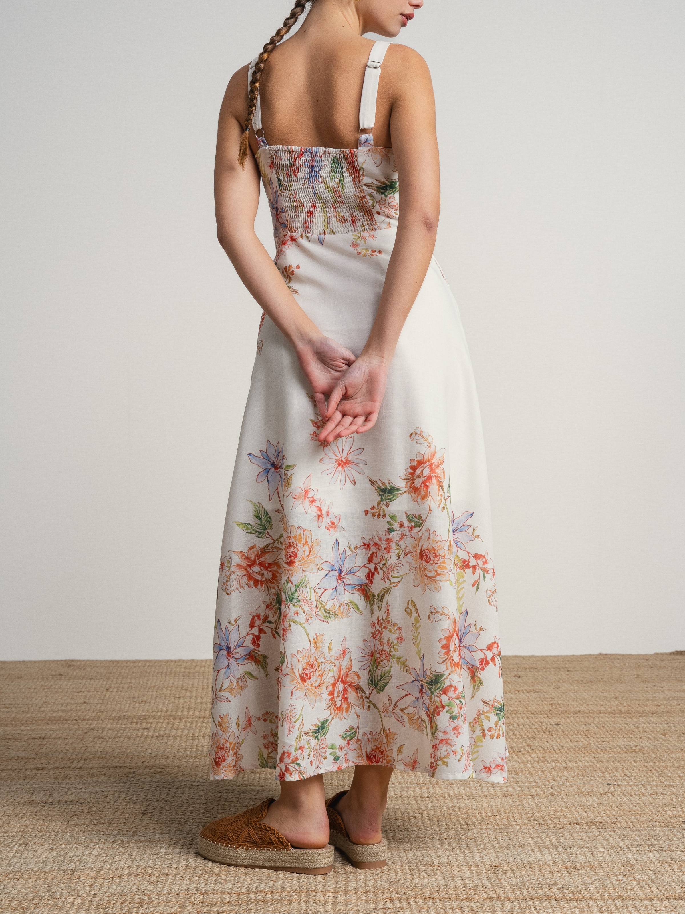Vestido de alças finas com estampado Multicolor-5