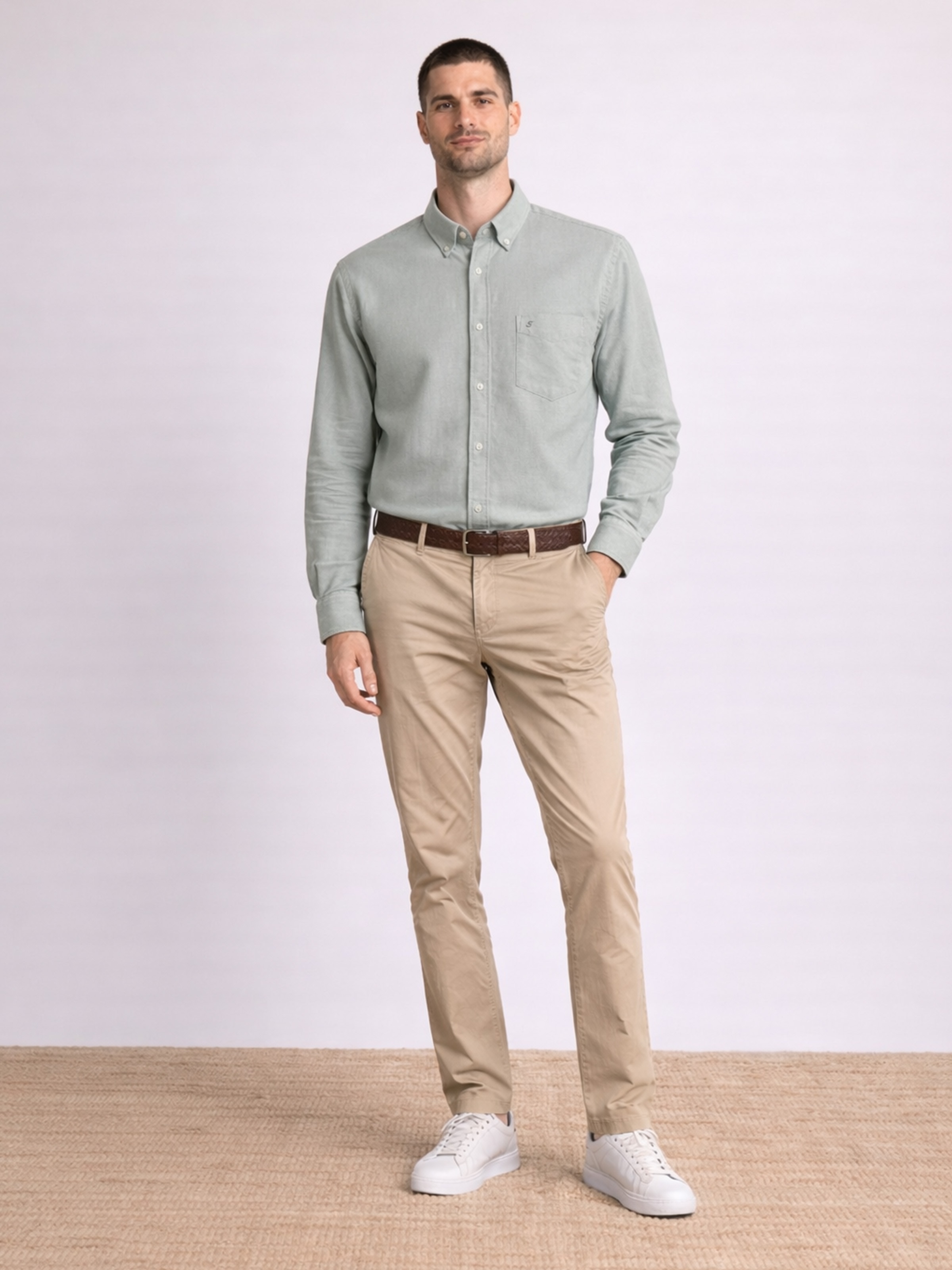 Camisa regular fit Verde-3