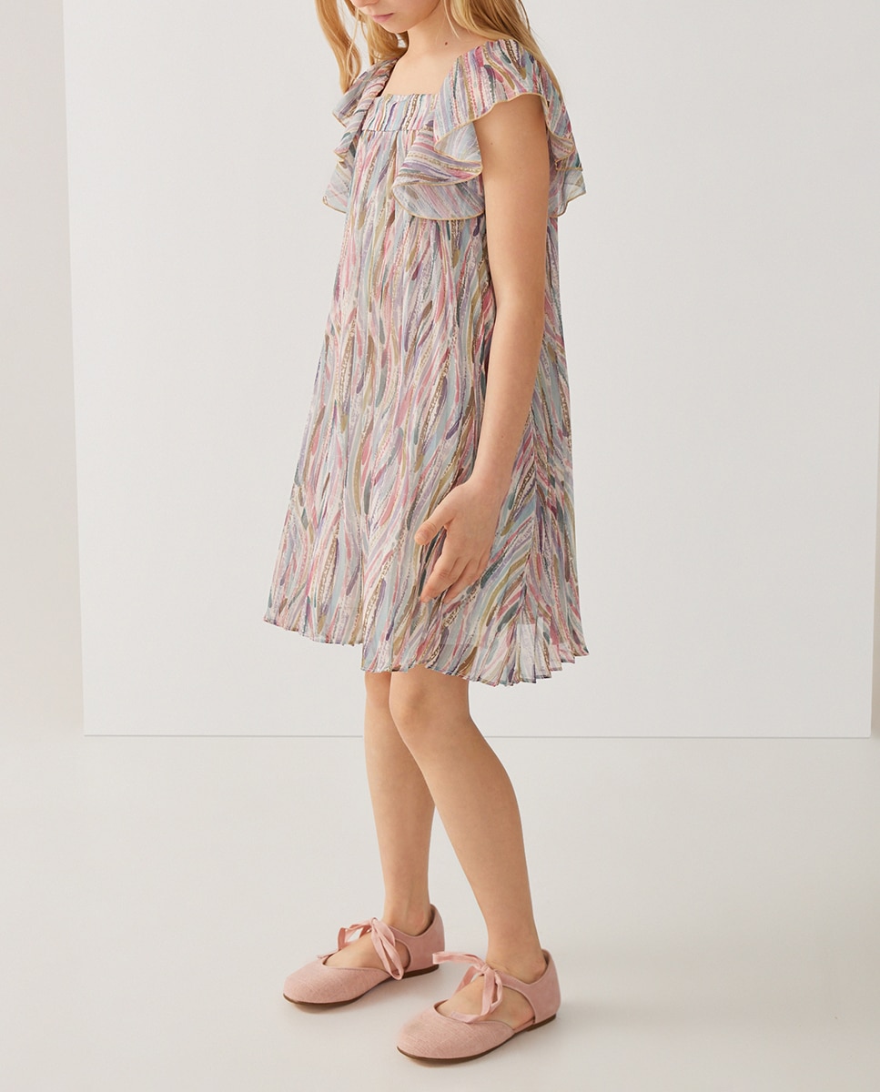 Imagen 0 de Vestido plisado de ceremonia de niña con lúrex