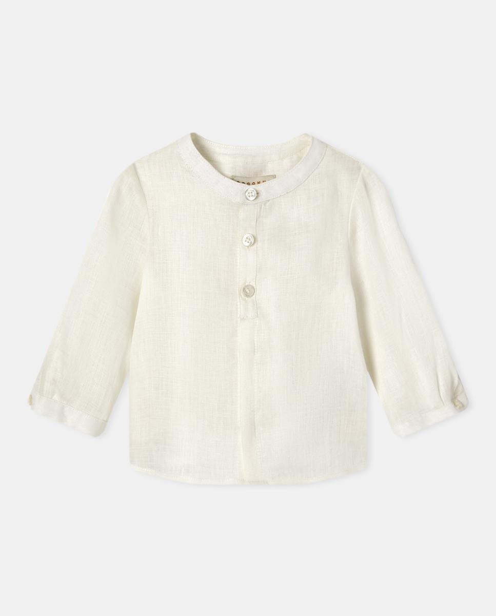 Imagen 0 de Camisa lino de manga larga y cuello mao polera de bebé