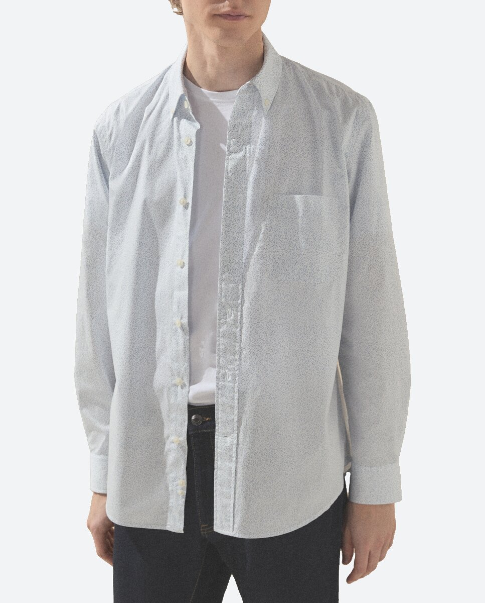 Imagen 0 de Camisa microestampado en popelín de hombre