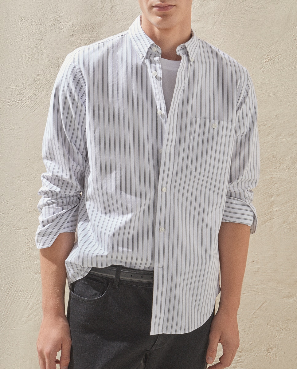 Imagen 0 de Camisa de oxford rayas hombre de hombre