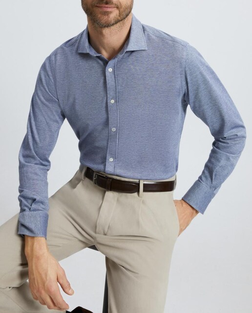 Imagen 0 de Camisa de hombre tejido italiano fit regular manga larga