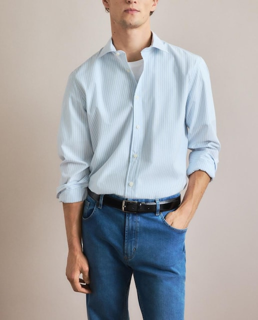 Imagen 0 de Camisa sport non iron fantasía rayas de hombre
