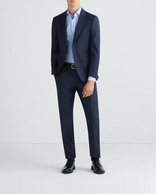 Imagen 0 de Camisa de hombre custom celeste con detalles blancos