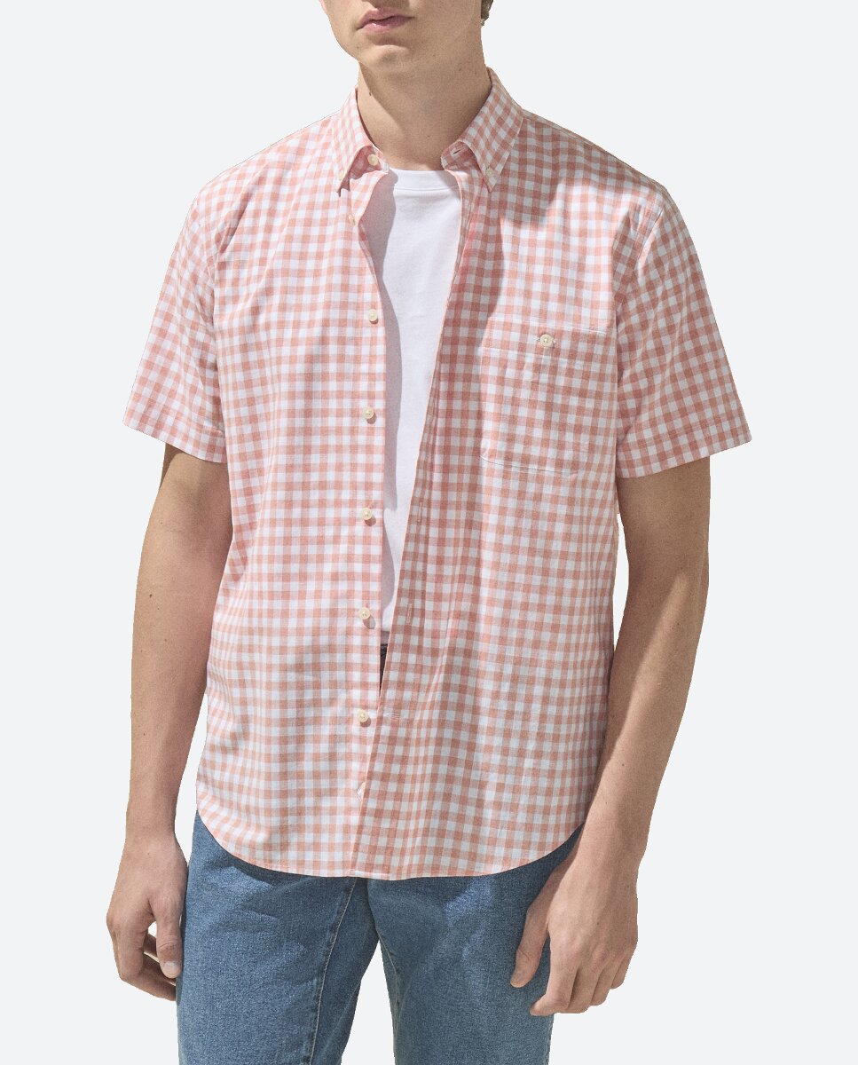 Imagen 0 de Camisa de cuadros en fil a fil de hombre