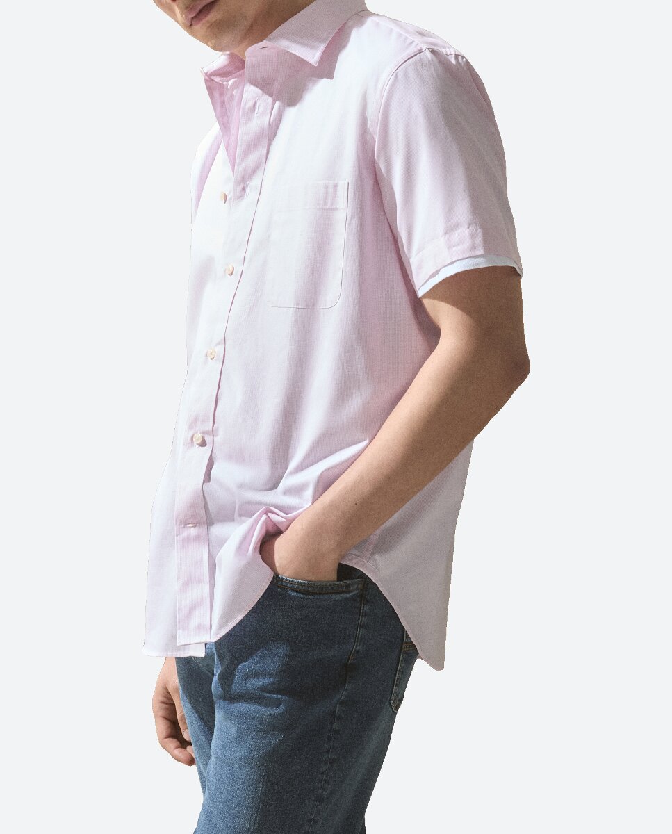 Imagen 0 de Camisa vestir manga corta cuadro de hombre