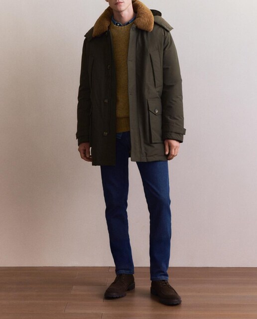 Imagen 0 de Parka con capucha desmontable de hombre y relleno con pluma repelente al agua