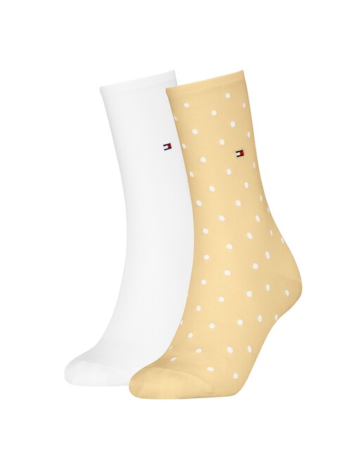 Imagen 0 de Pack de dos calcetines de mujer uno de lunares y otro liso