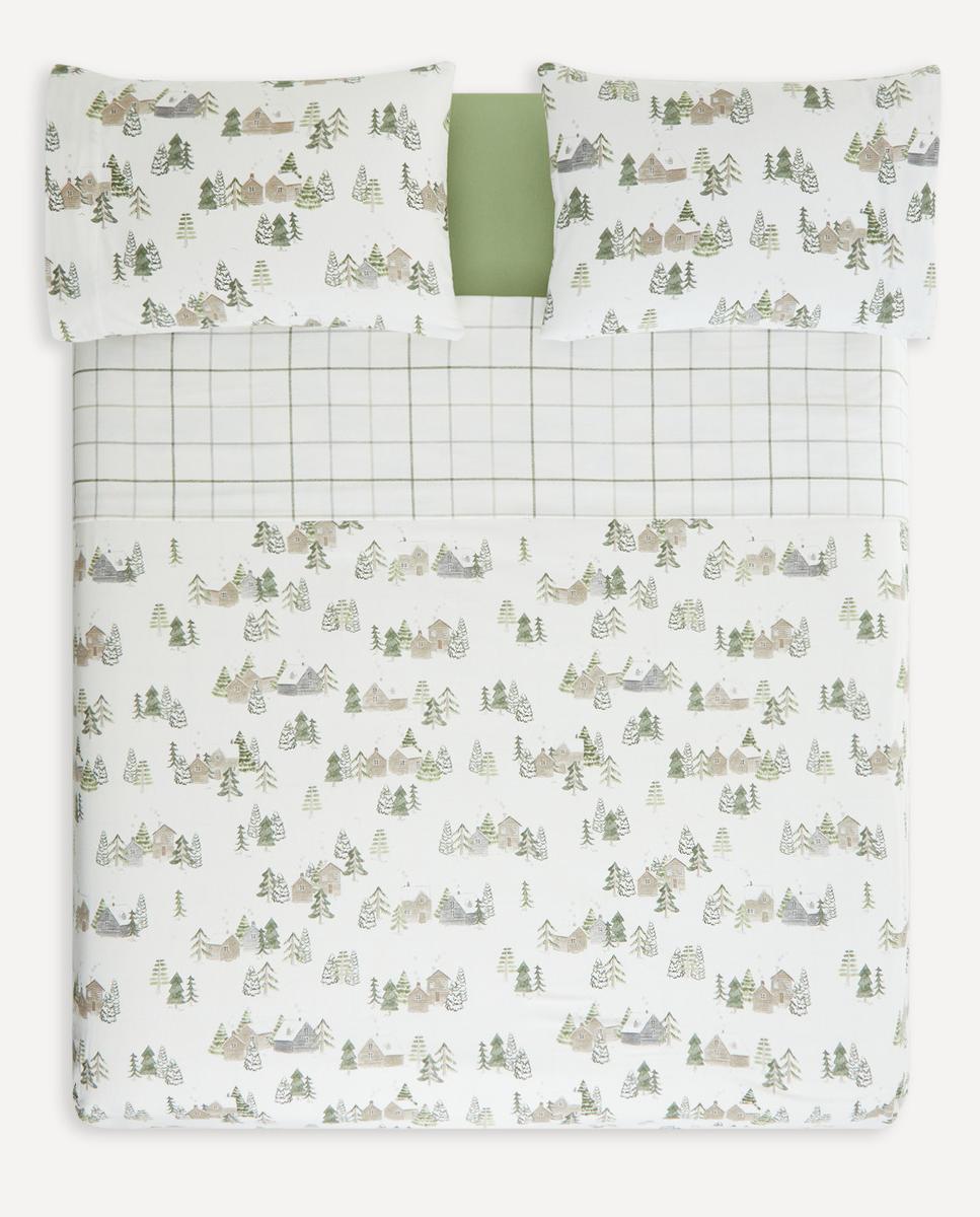 Imagen 0 de Juego de funda nórdica franela Pueblo El Corte Inglés