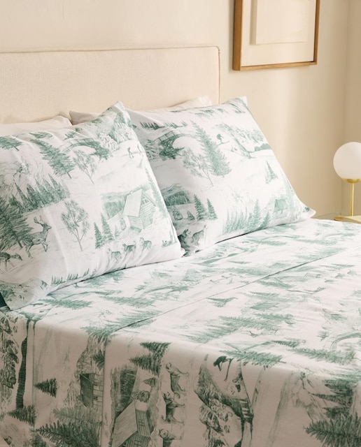 Imagen 0 de Juego de sábanas con bajera franela algodón Laponia