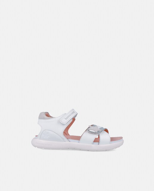 Imagen 0 de Sandalia de piel de color blanco para niña