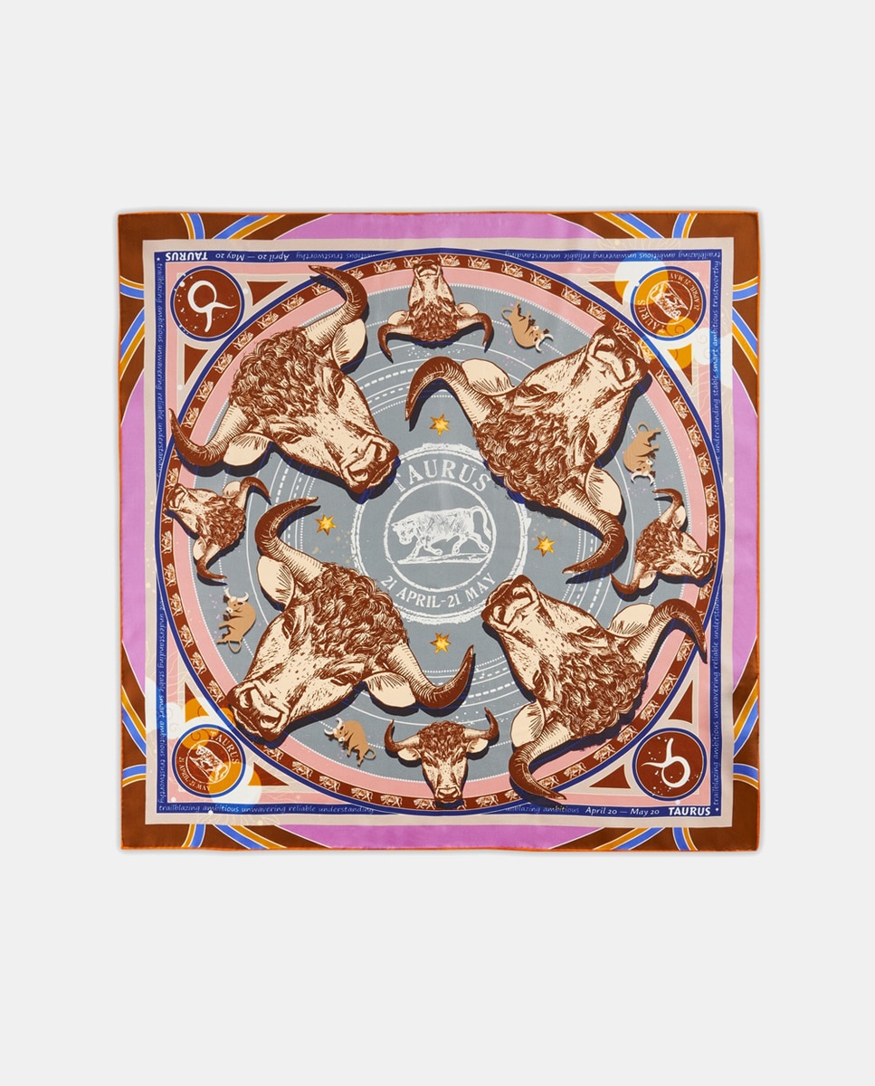 Imagen 0 de Exclusivo pañuelo con los signos del zodiaco de pura seda
