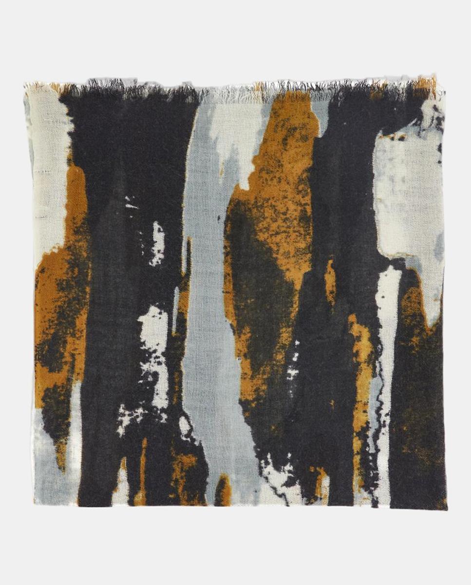 Imagen 0 de Pañuelo de lana con estampado abstracto negro