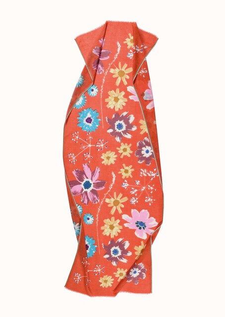 Echarpe de lana y seda estampado