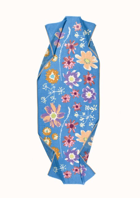 Echarpe de lana y seda estampado